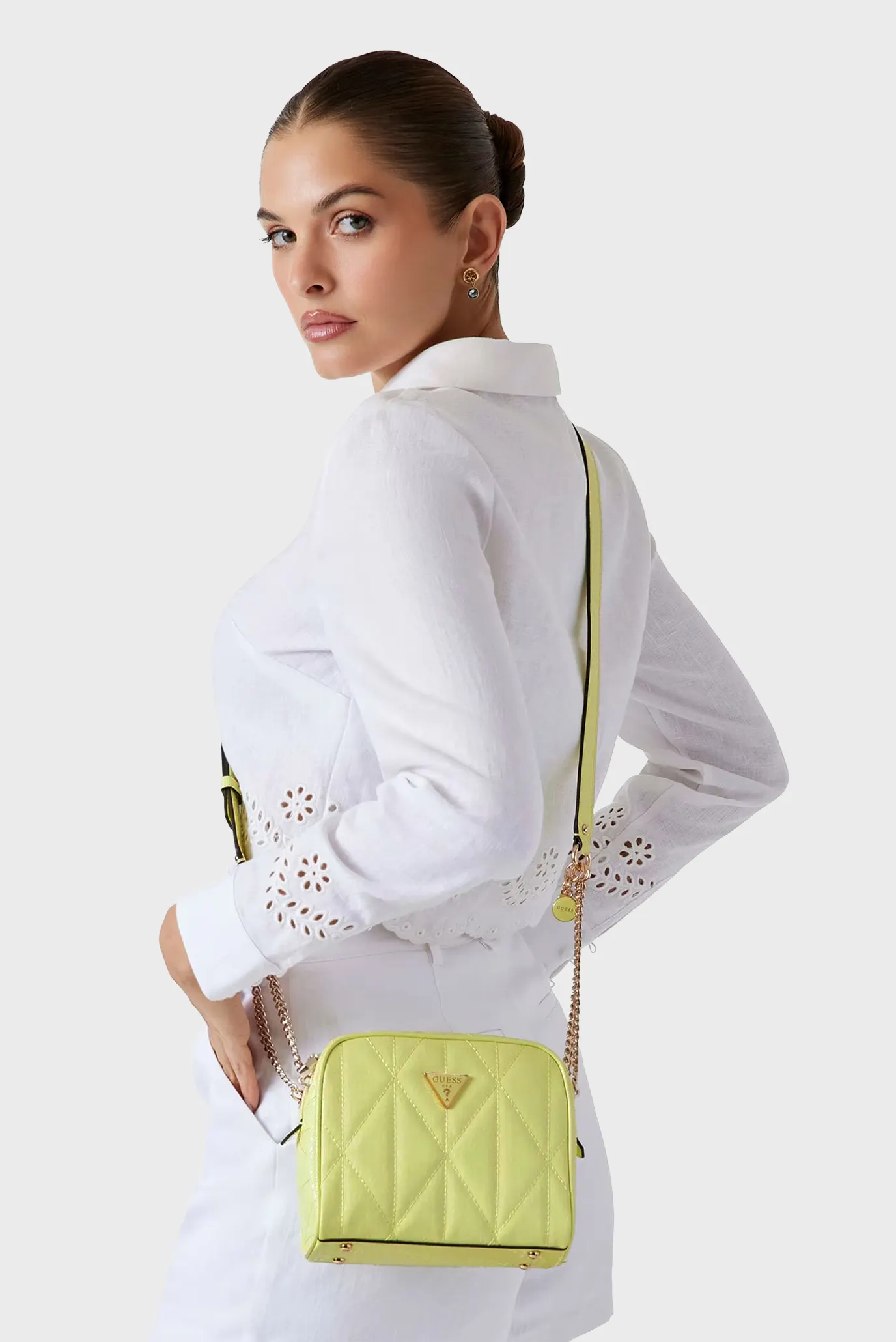 Женская салатовая сумка с узором ALDINA 2