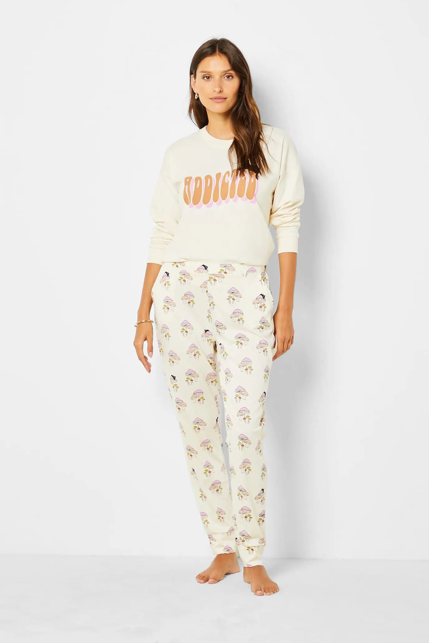 Женские бежевые брюки с узором CETANE 3