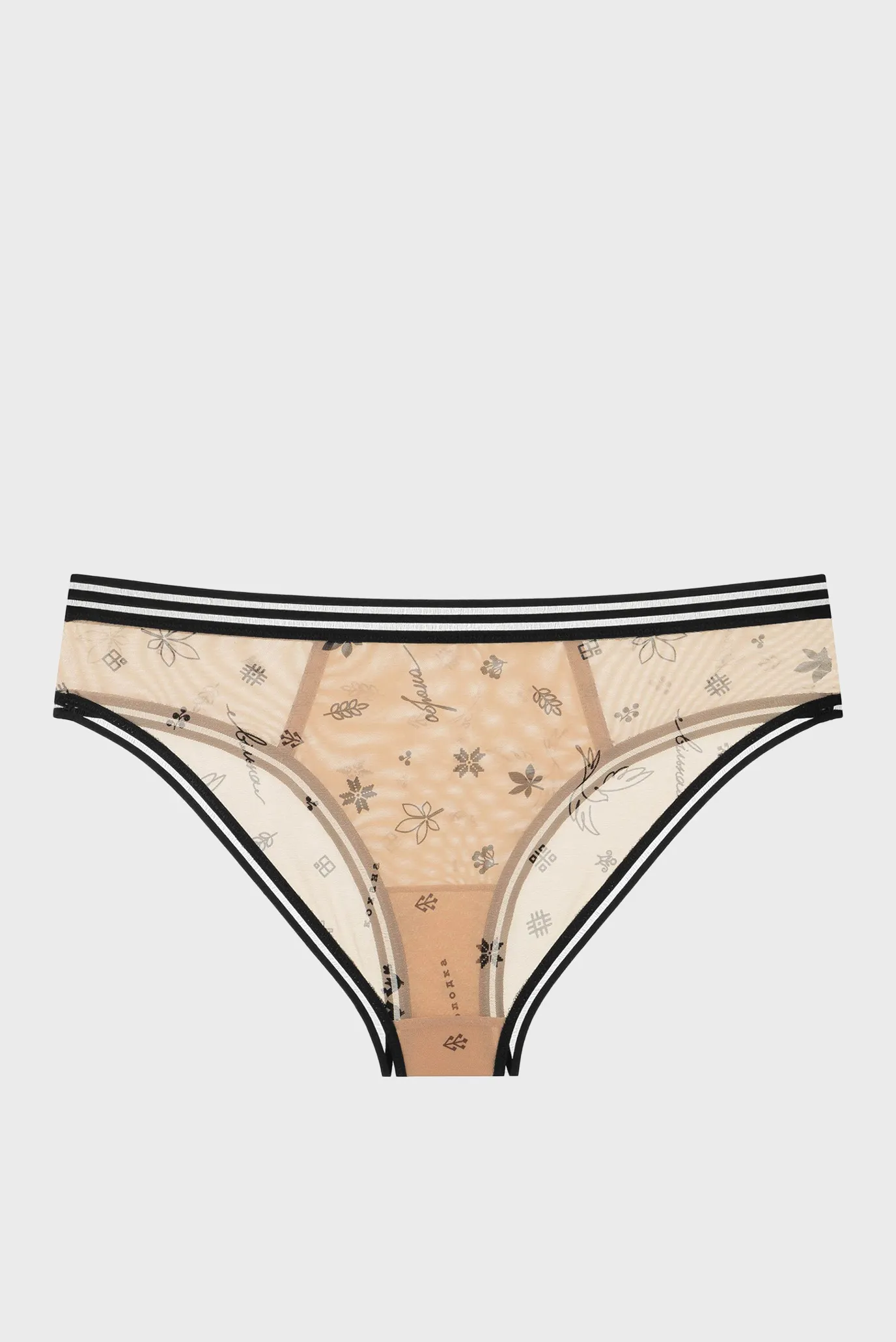 Жіночі бежеві трусики з візерунком 2