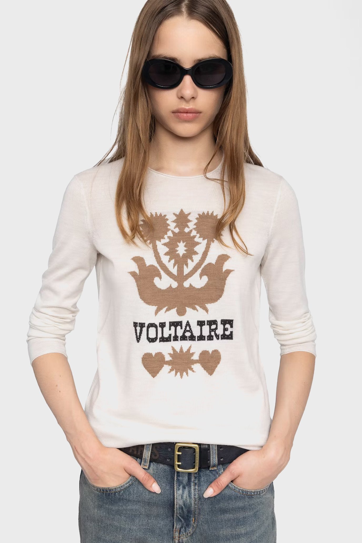 Женский белый шерстяной джемпер Teissa Белый XS ZADIG&VOLTAIRE KWSW02802_ECRU Женский белый шерстяной джемпер Teissa Белый XS ZADIG&VOLTAIRE KWSW02802_ECRU