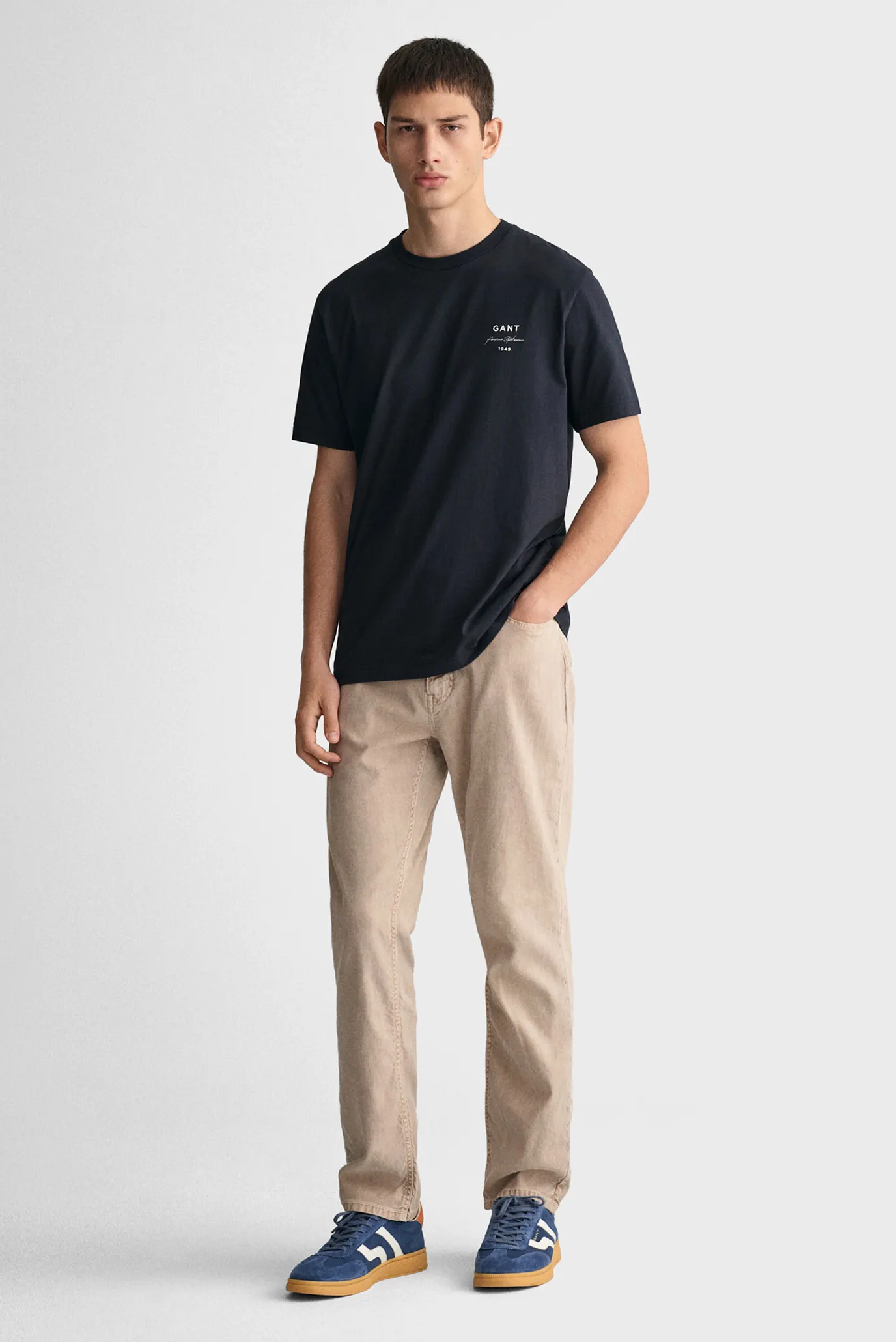 Мужские бежевые льняные джинсы REG COT/LINEN JEANS 2