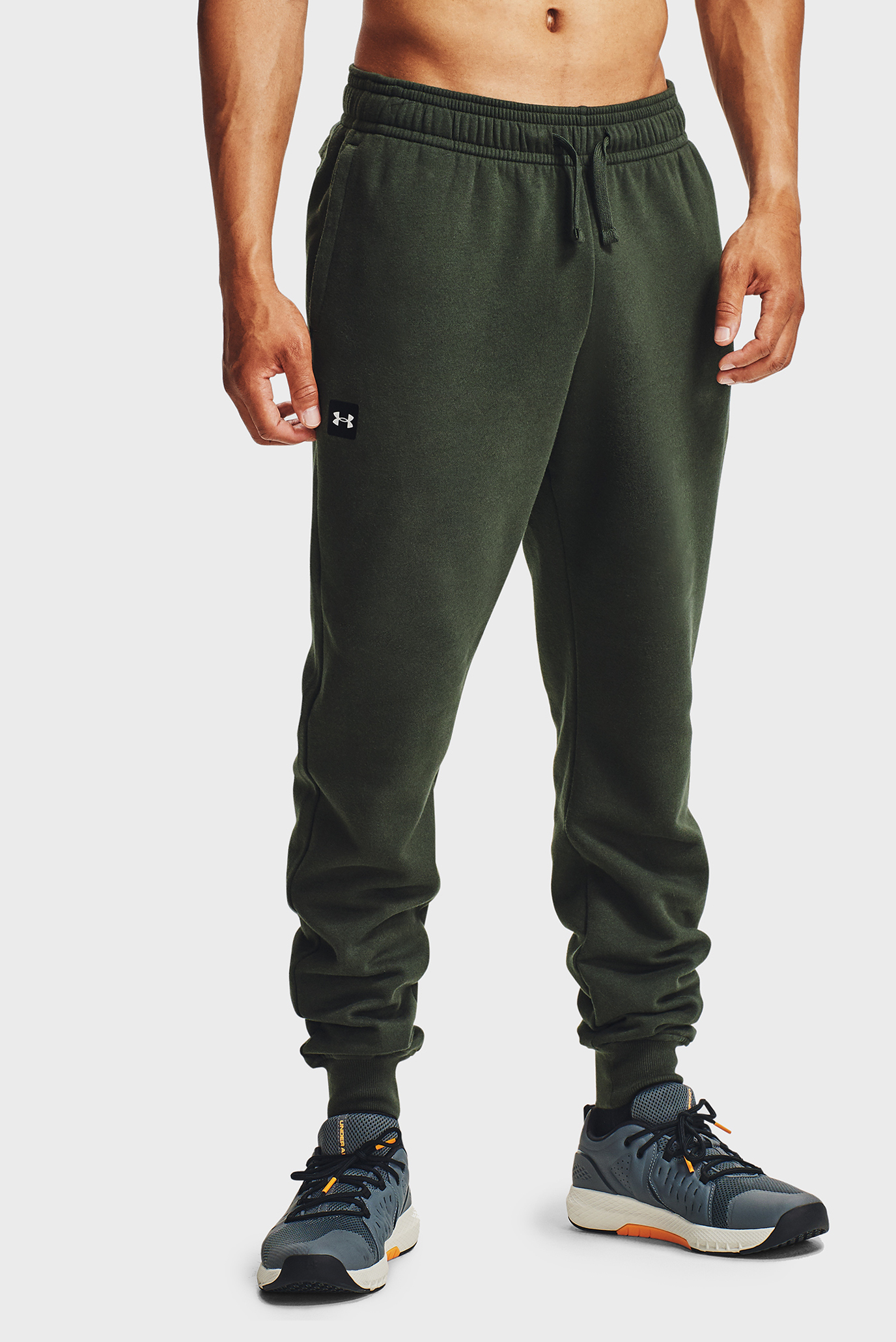 Чоловічі темно-зелені спортивні штани UA Rival Fleece Joggers 1
