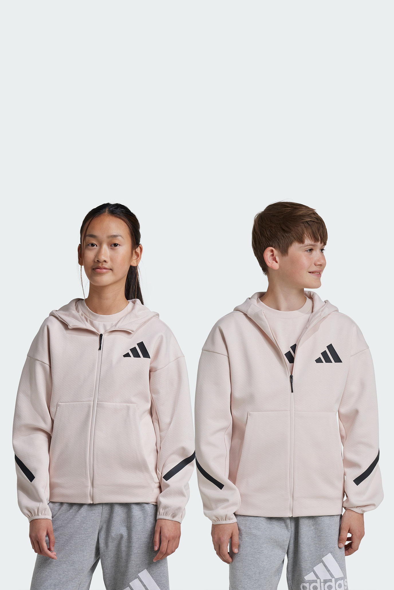 Детское пудровое худи adidas Z.N.E. Full-Zip Kids 1