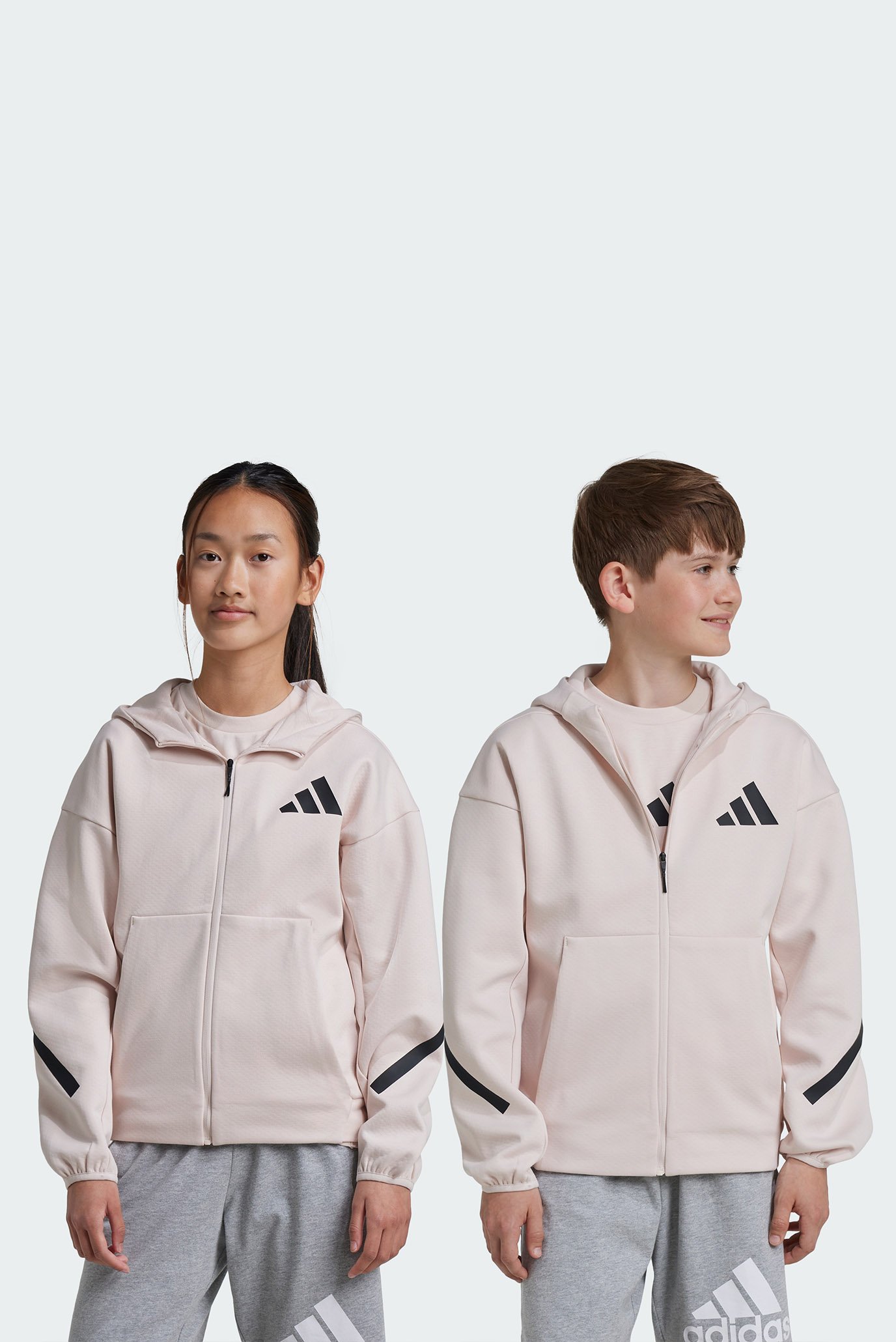 Дитяче пудрове худі adidas Z.N.E. Full-Zip Kids 1