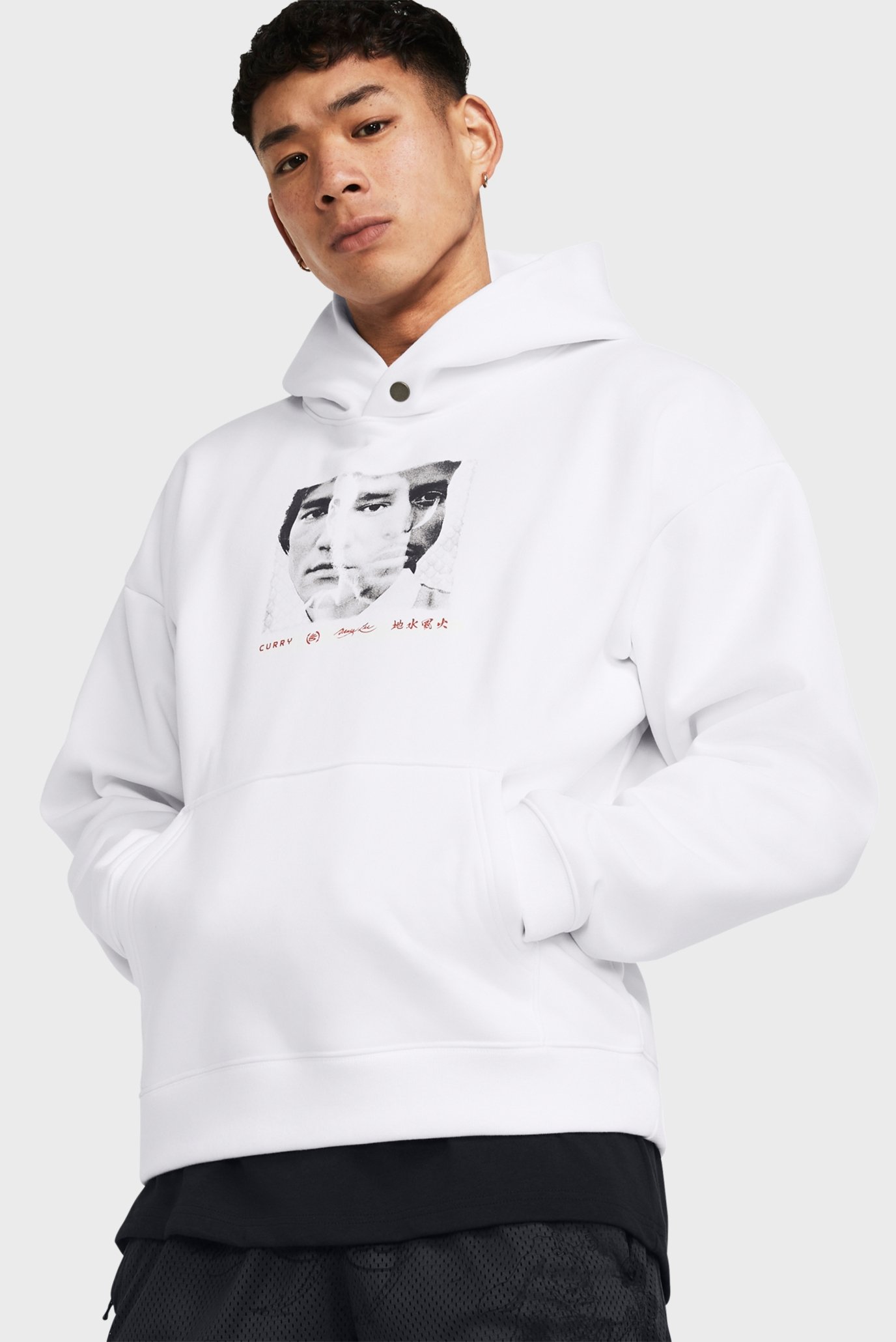 Мужское белое худи Curry x Bruce Lee Hoodie 2 1