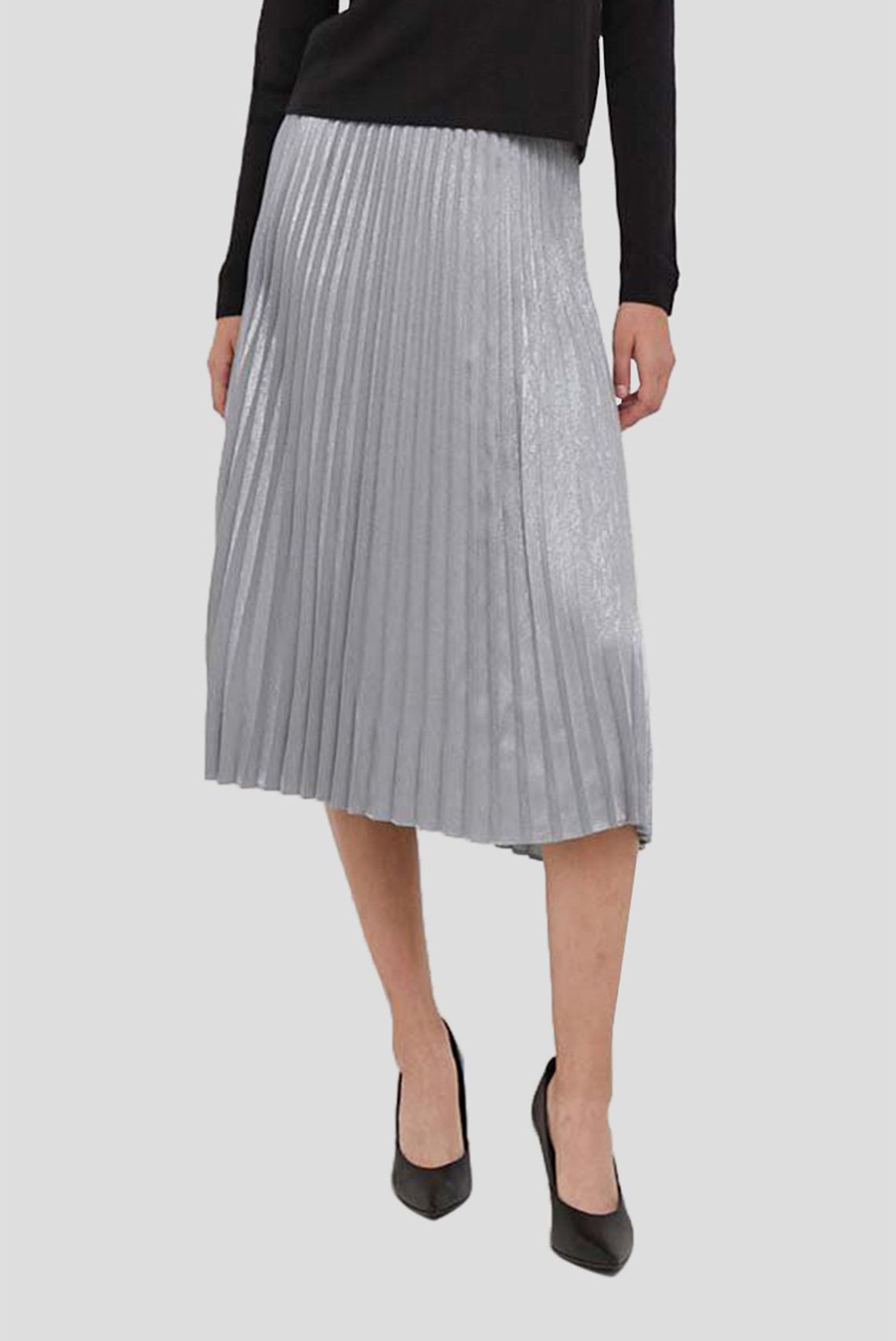 Женская серебристая плиссированная юбка Серебряный S DKNY P34N6CVM Женская серебристая плиссированная юбка Серебряный S DKNY P34N6CVM