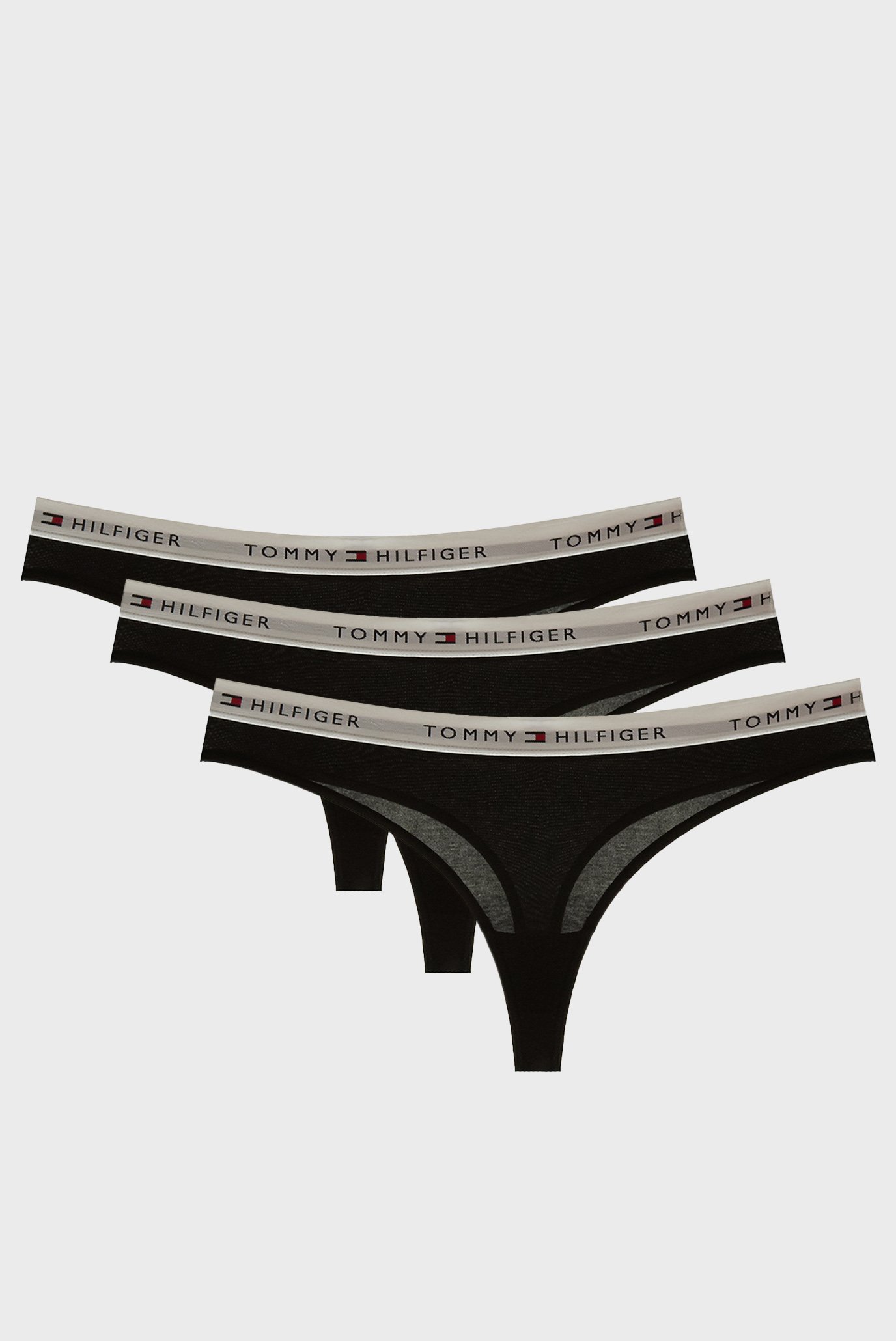 Женские черные трусики (3 шт) THONG (EXT. SIZES) 1