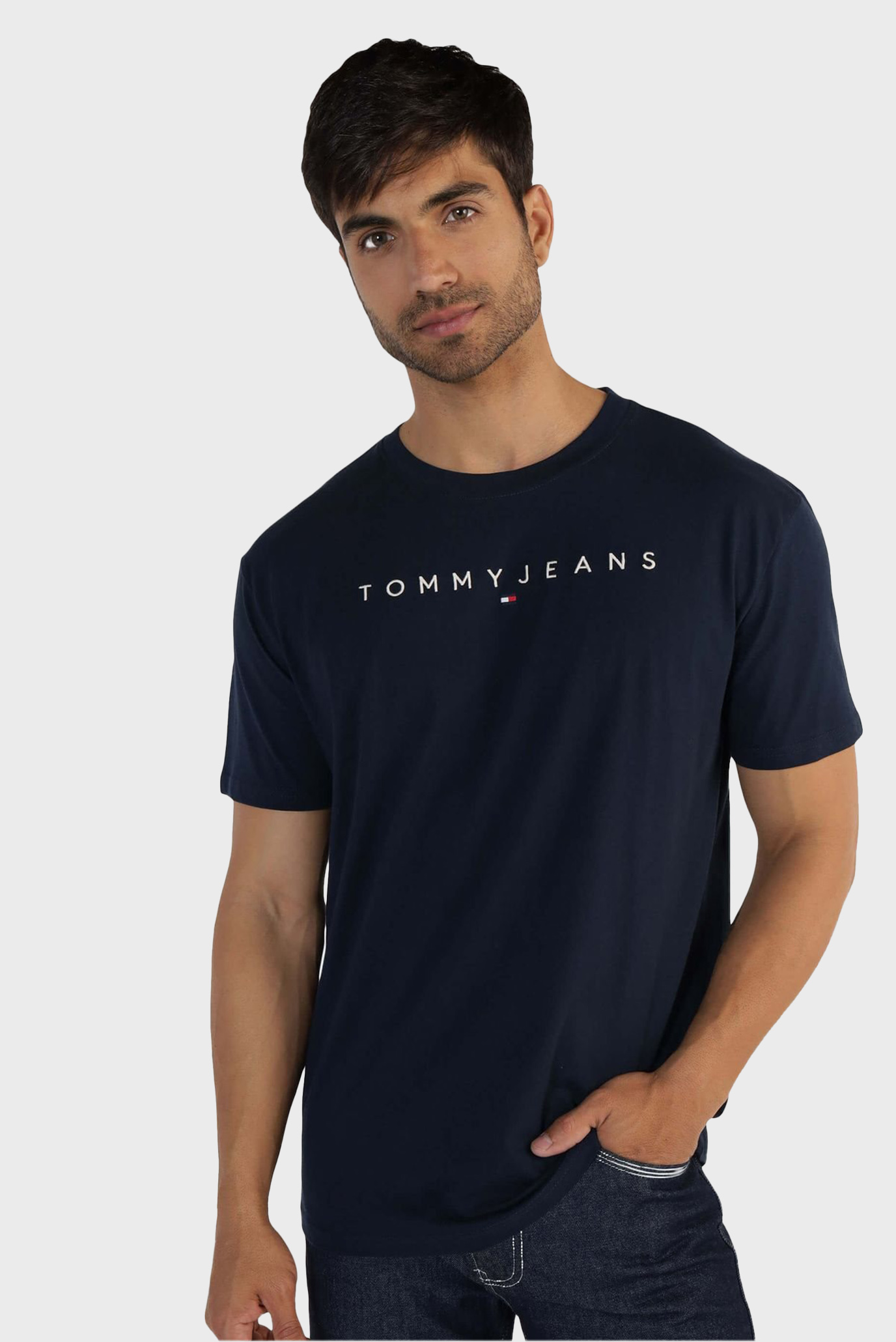 Мужская темно-синяя футболка TJM REG LINEAR LOGO TEE EXT 1