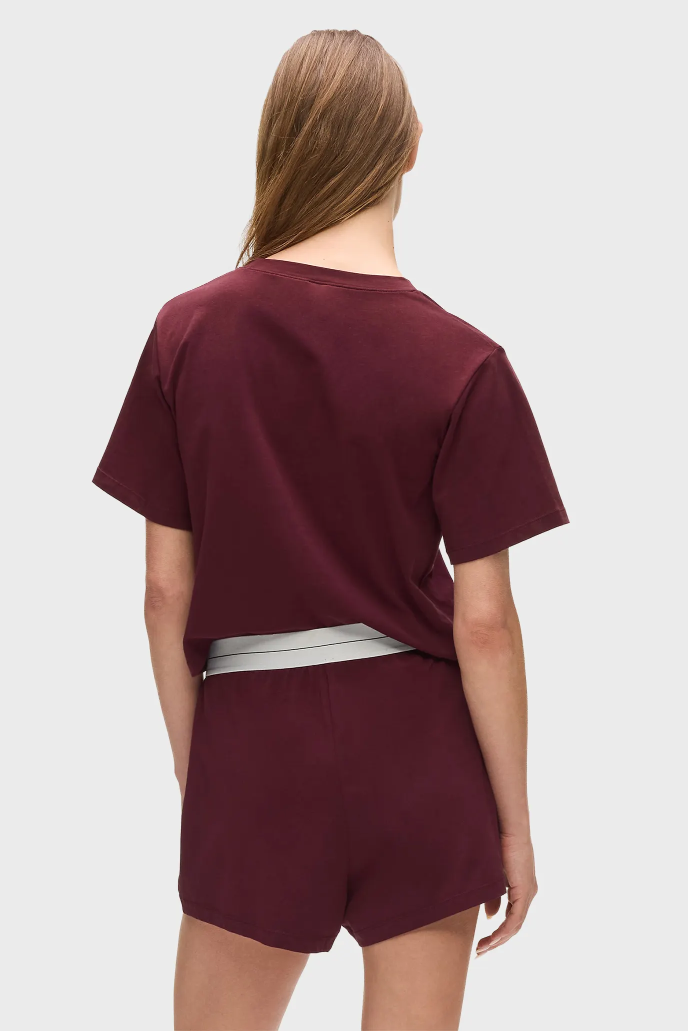 Жіноча бордова піжама (топ, шорти) hotel 3
