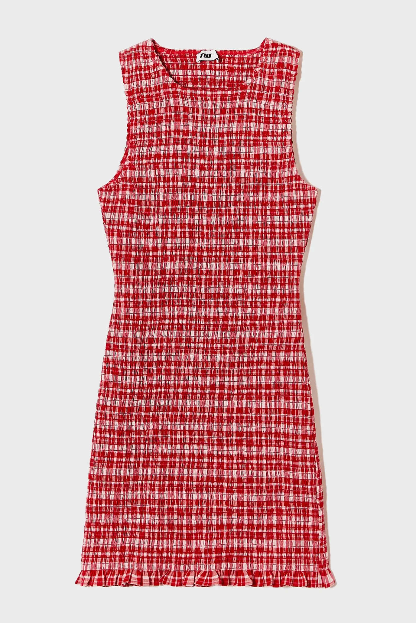 Женское красное платье в клетку 4