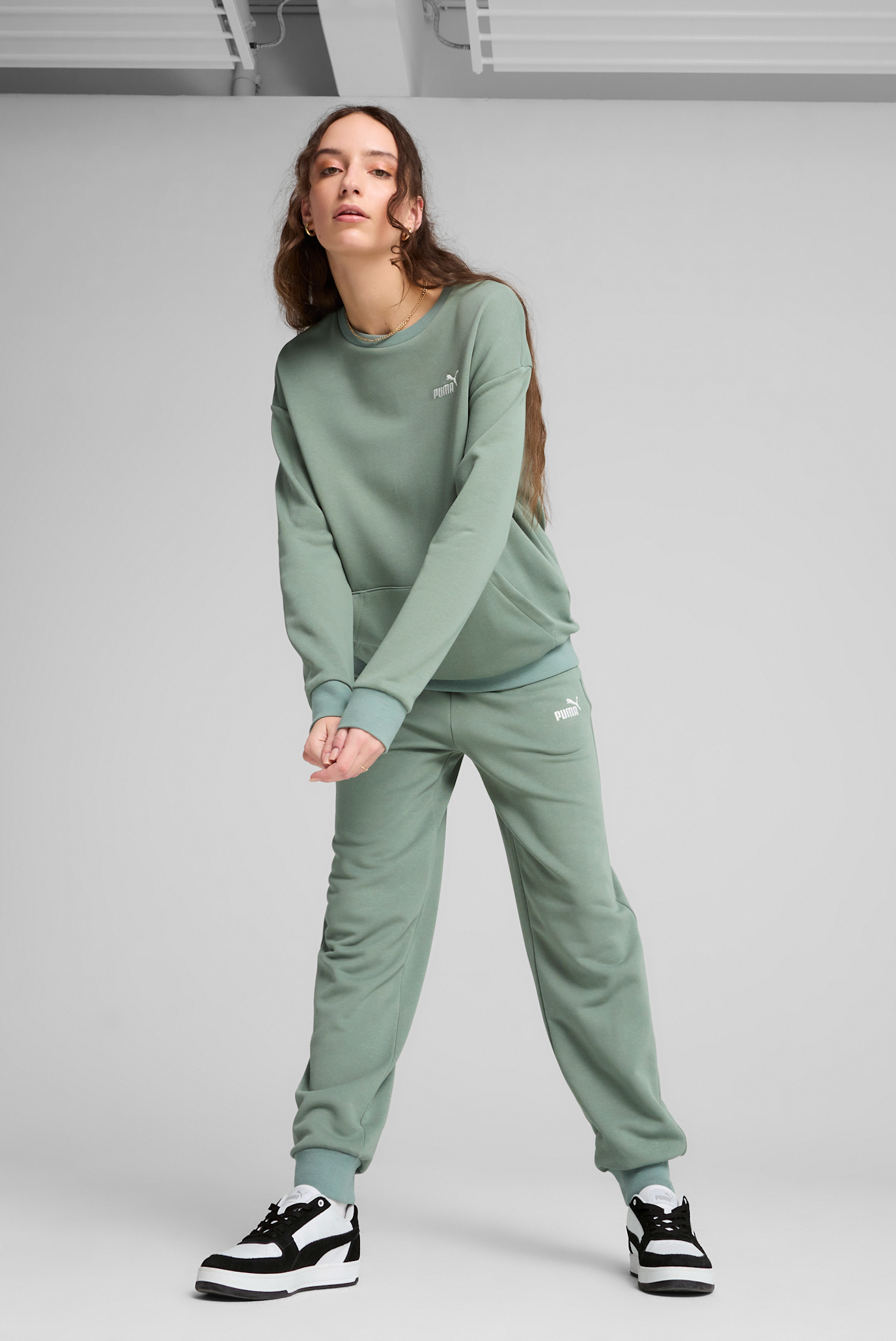 Жіночий м'ятний спортивний костюм (світшот, штани) Relaxed Sweat Suit Women 1