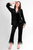 Женский черный велюровый комплект одежды (блуза, брюки)