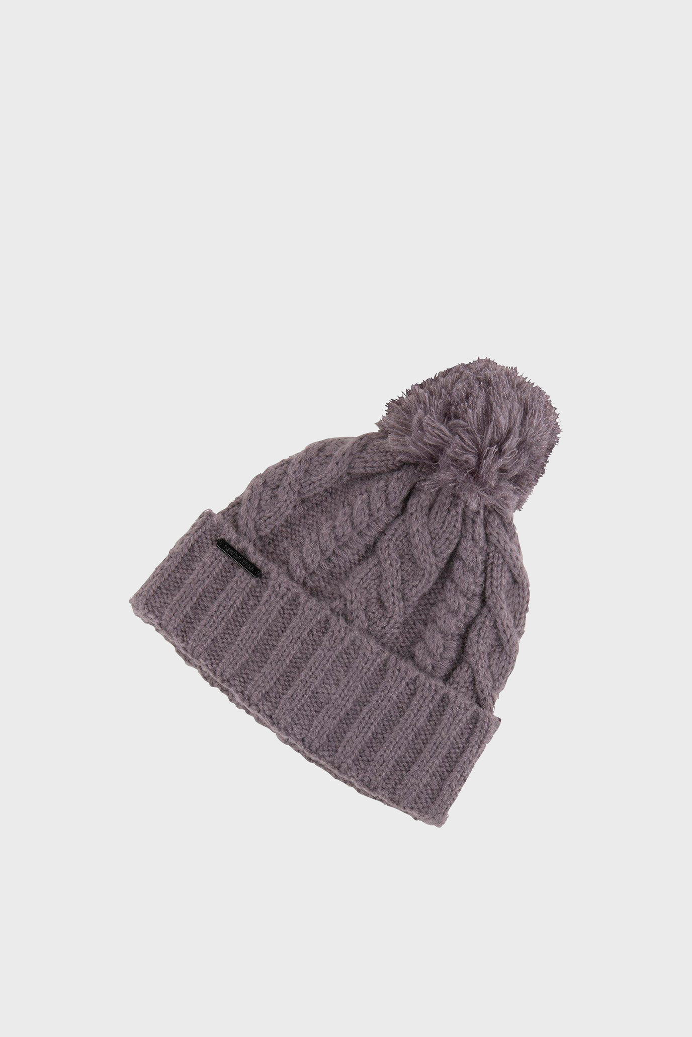 Серая шапка Lux Knit Pom 1