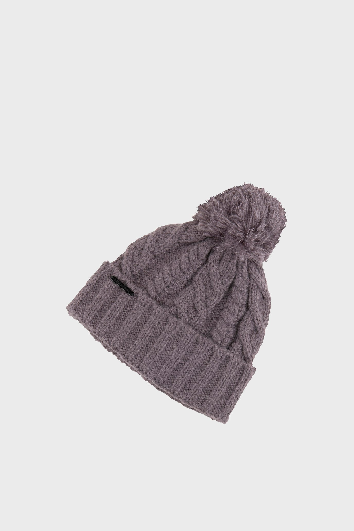 Сіра шапка Lux Knit Pom 1