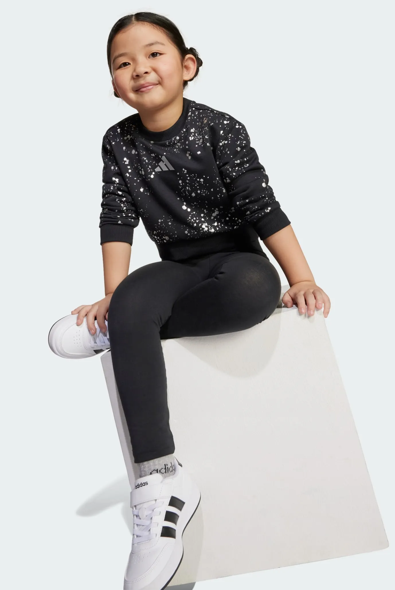 Детский черный комплект одежды (свитшот, тайтсы) Little Girls Everyday Glam Kids 2