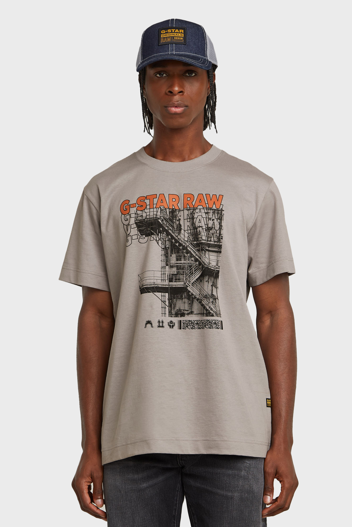 Мужская серая футболка Stairs Серый XL G-Star RAW D26045,C336 Мужская серая футболка Stairs Серый XL G-Star RAW D26045,C336