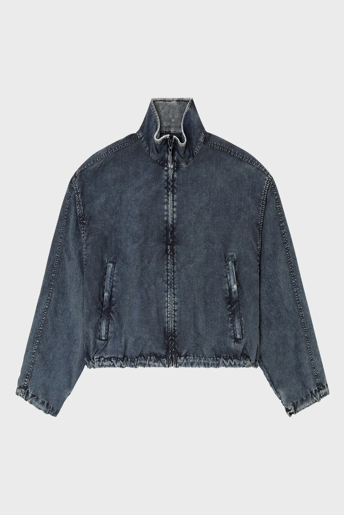 Женская темно-синяя джинсовая куртка GIACCA 5