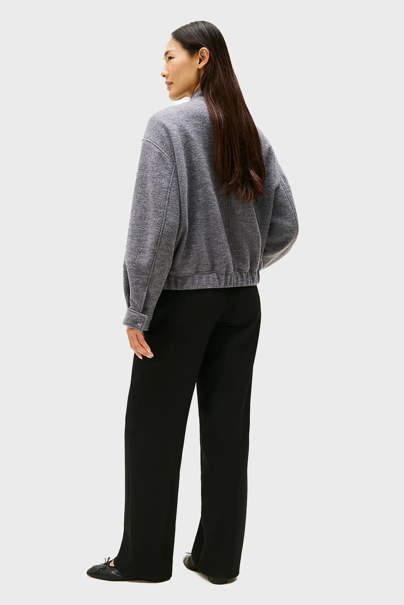 Жіночий сірий вовняний бомбер WOOL TEXTURE 3