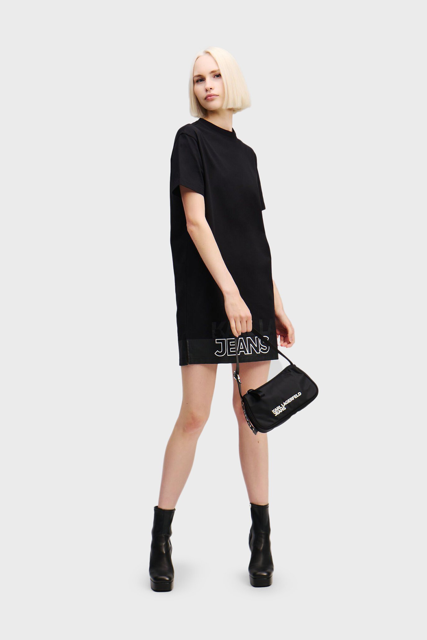 Женское черное платье KLJ RELAXED GRAPHIC TEE DRESS 1