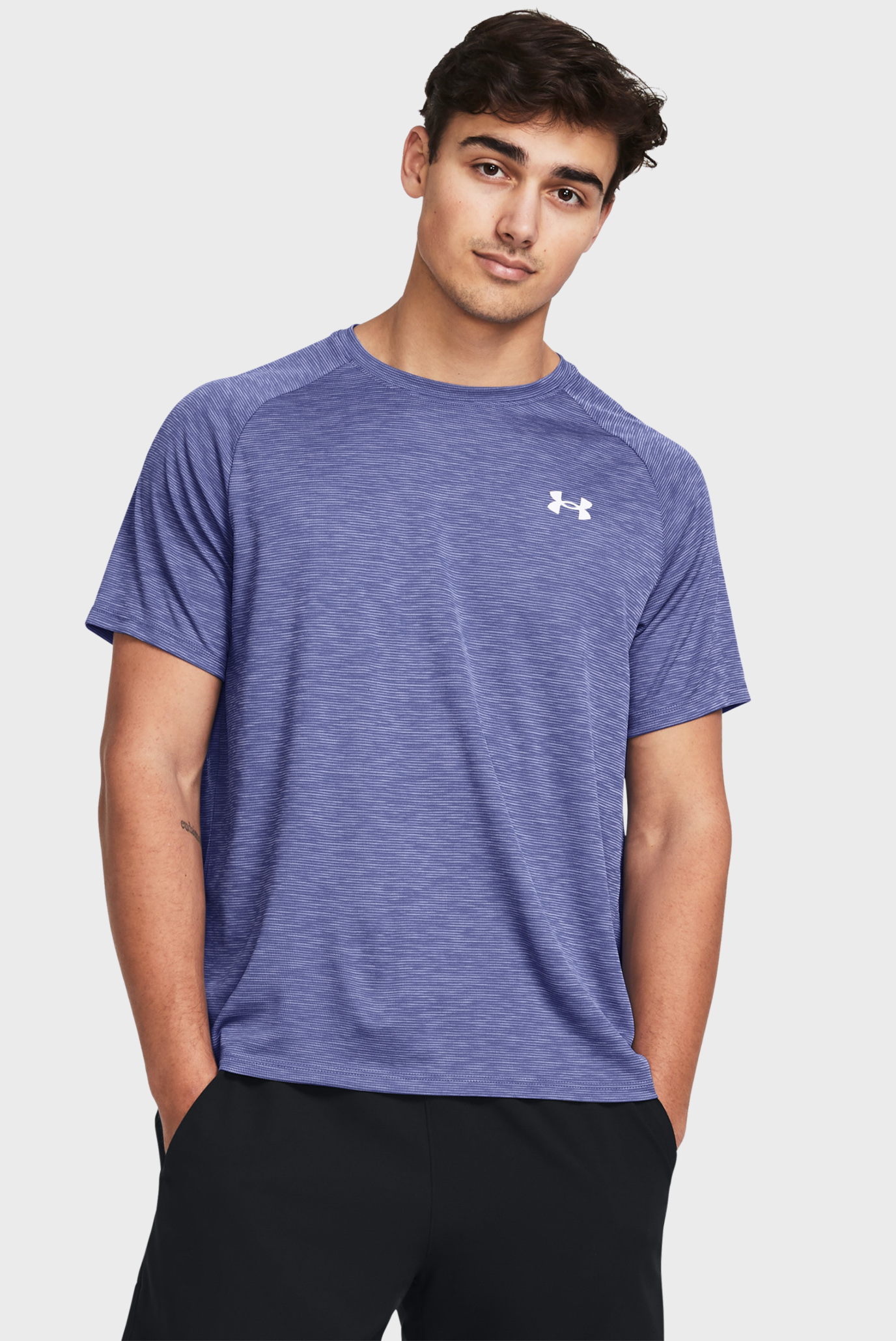 Чоловіча фіолетова футболка UA Tech Textured SS 1