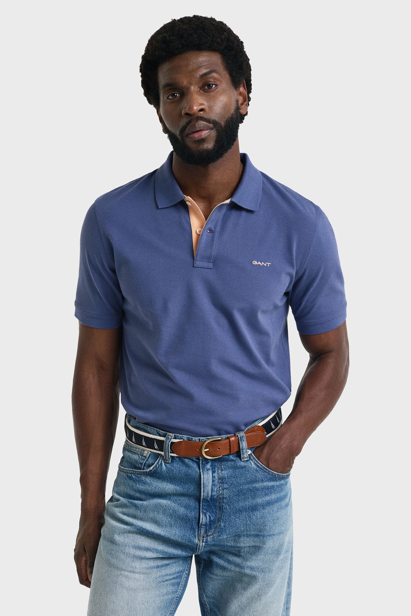 Мужское синее поло REG CONTRAST PIQUE Синий XXL Gant 2062026 Мужское синее поло REG CONTRAST PIQUE Синий XXL Gant 2062026