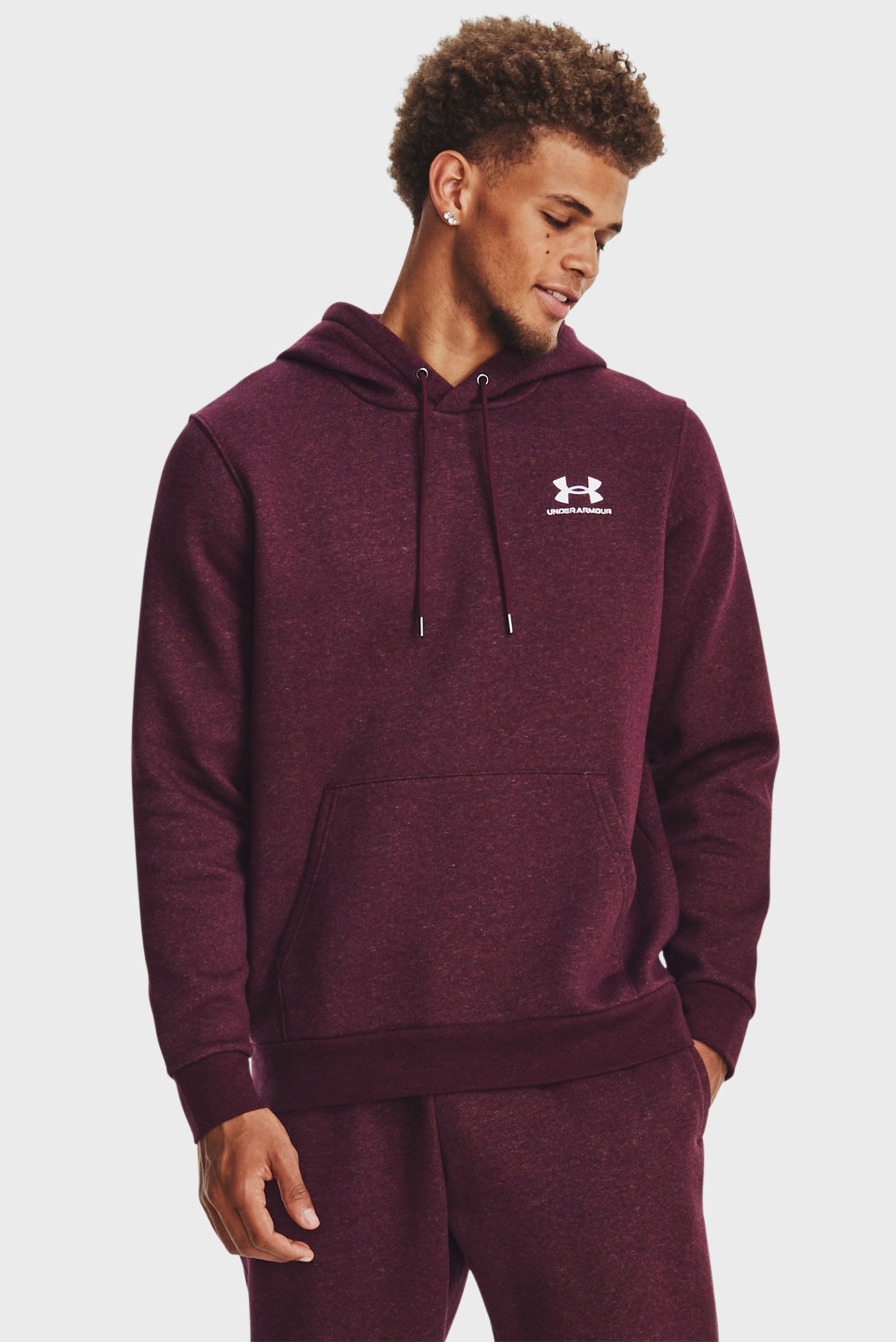 Чоловіче бордове худі UA Essential Fleece Hoodie 1