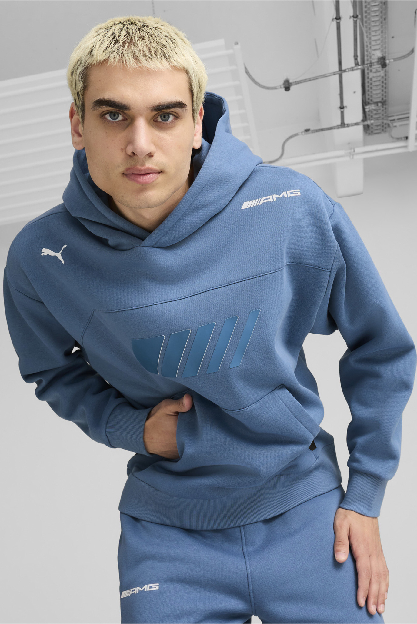 Чоловіче синє худі Mercedes-AMG Motorsport Statement Hoodie Men 1