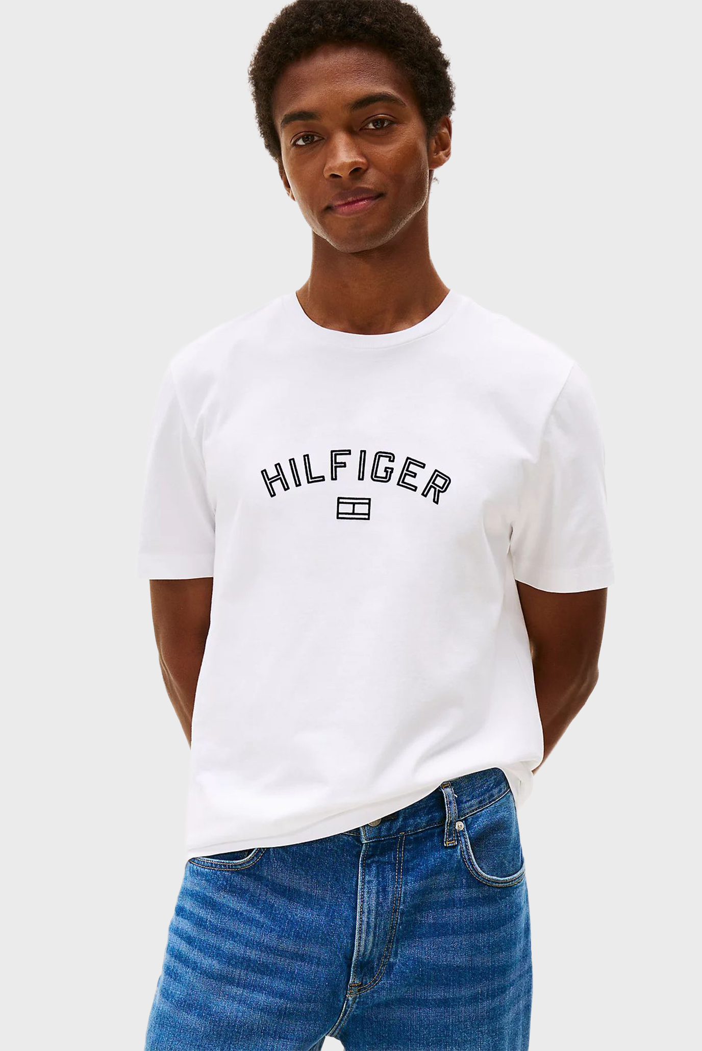 Мужская белая футболка HILFIGER FLOCK TEE Белый XXL Tommy Hilfiger MW0MW39357 Мужская белая футболка HILFIGER FLOCK TEE Белый XXL Tommy Hilfiger MW0MW39357