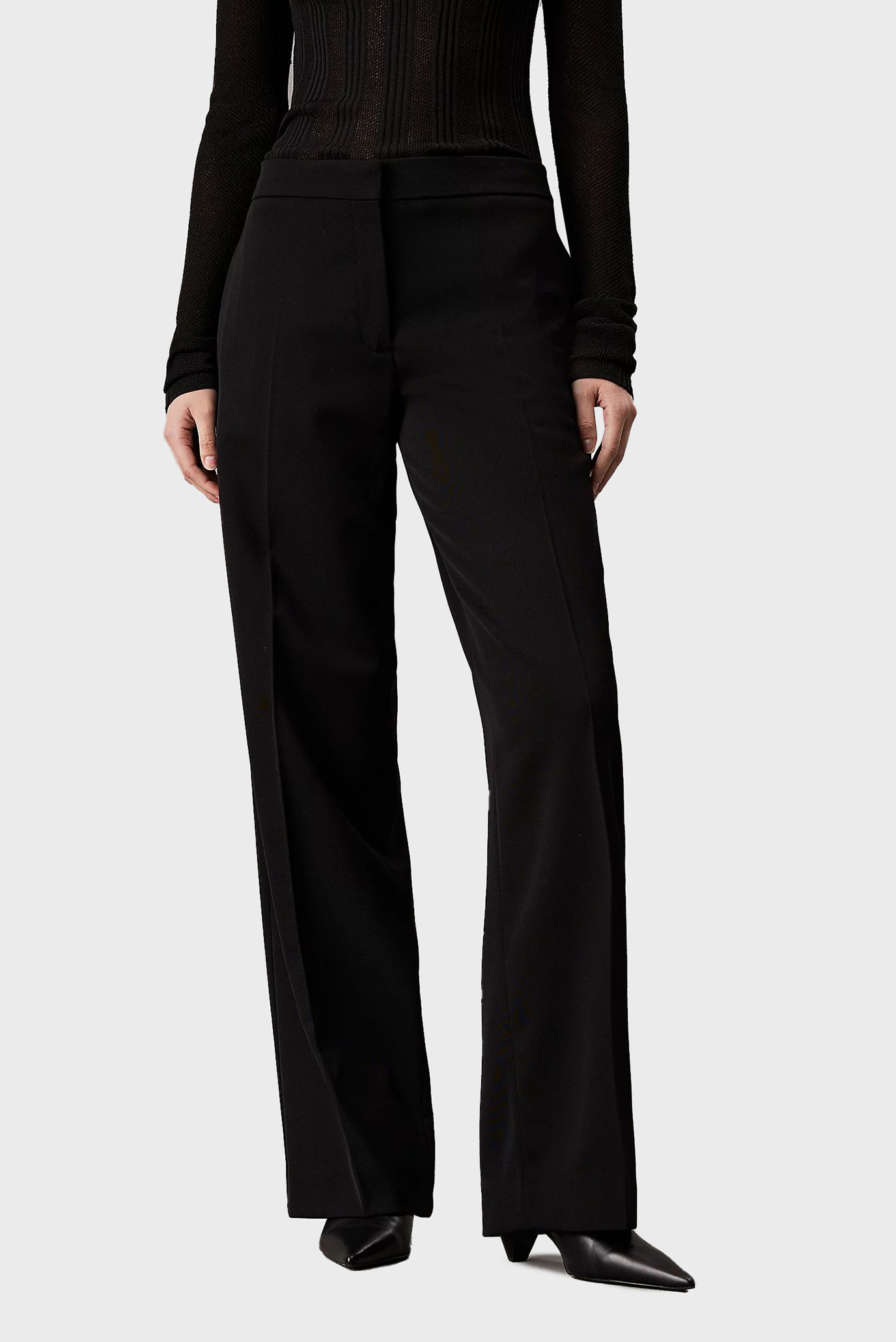 Женские черные брюки WOOL TWILL TUX STRAIGHT LEG 1