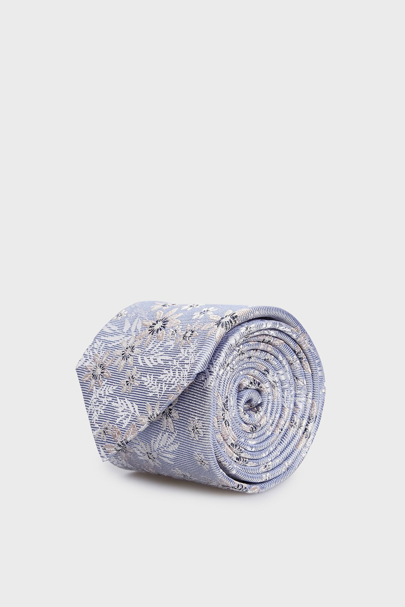 Мужской голубой шелковый галстук с узором 1