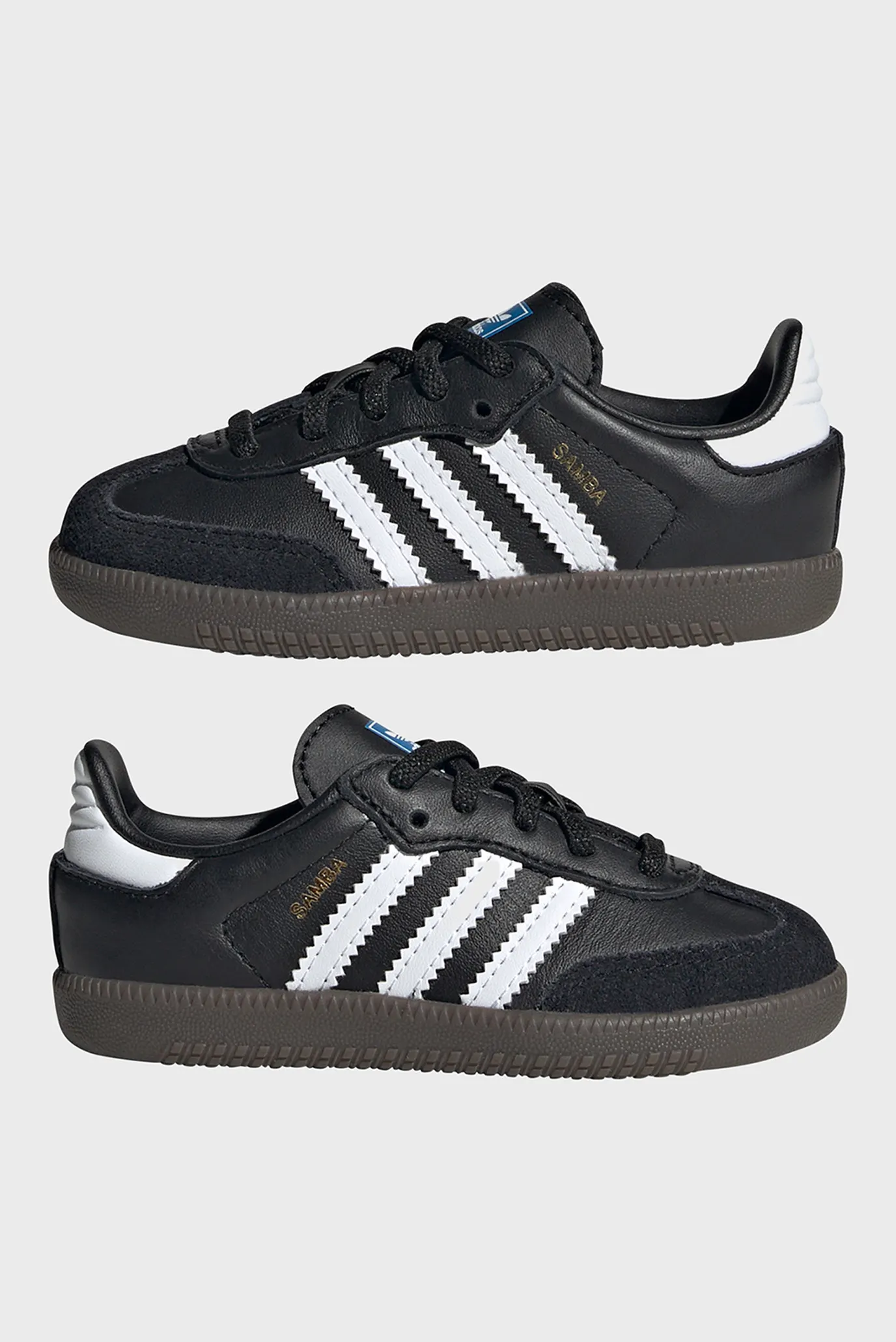 Детские черные кожаные сникерсы Samba OG Kids 7