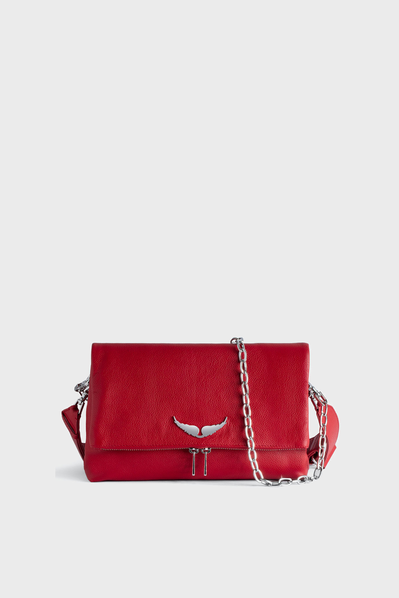Жіноча червона шкіряна сумка ROCKY GRAINED 1