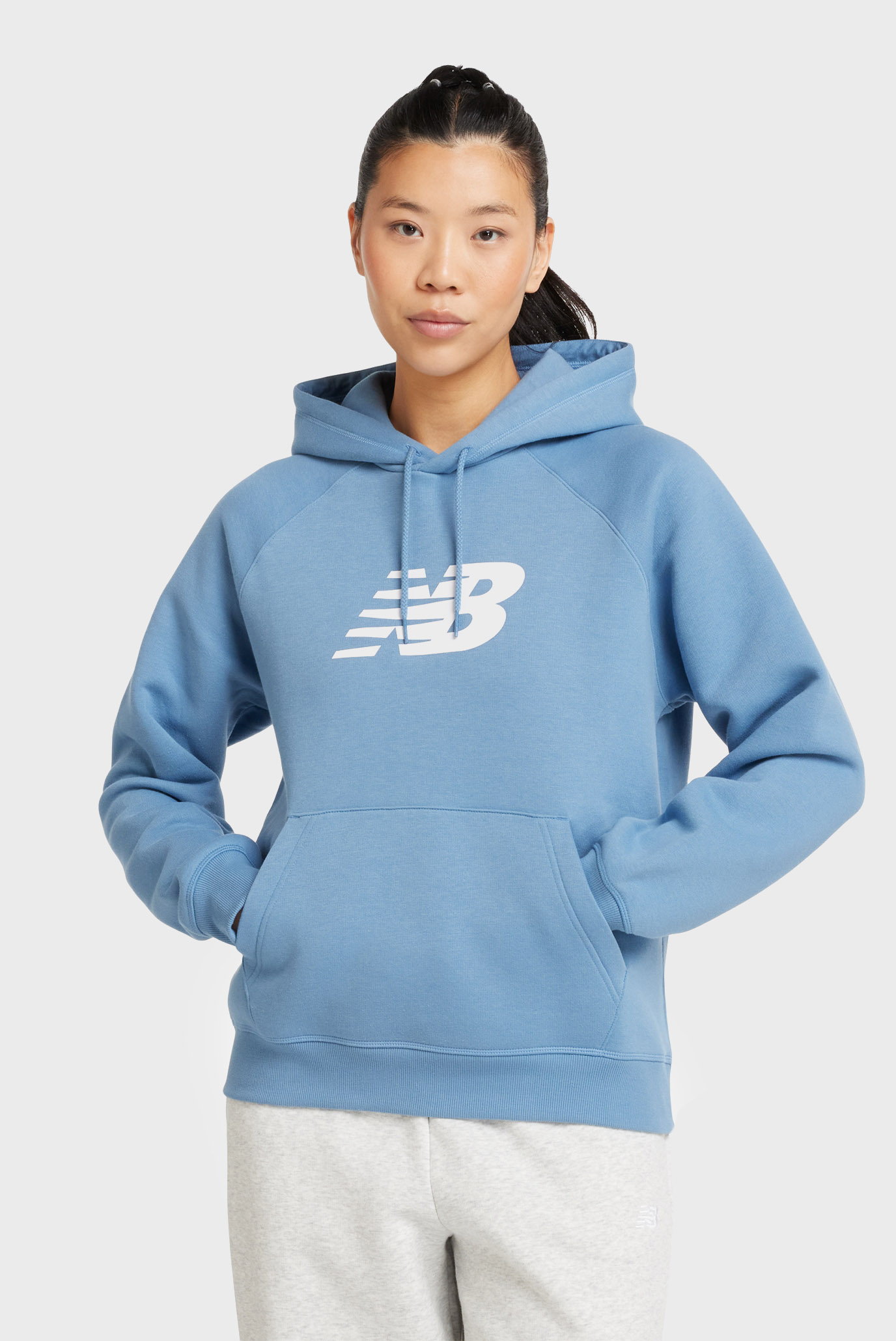 Женское голубое худи Fleece Logo 1