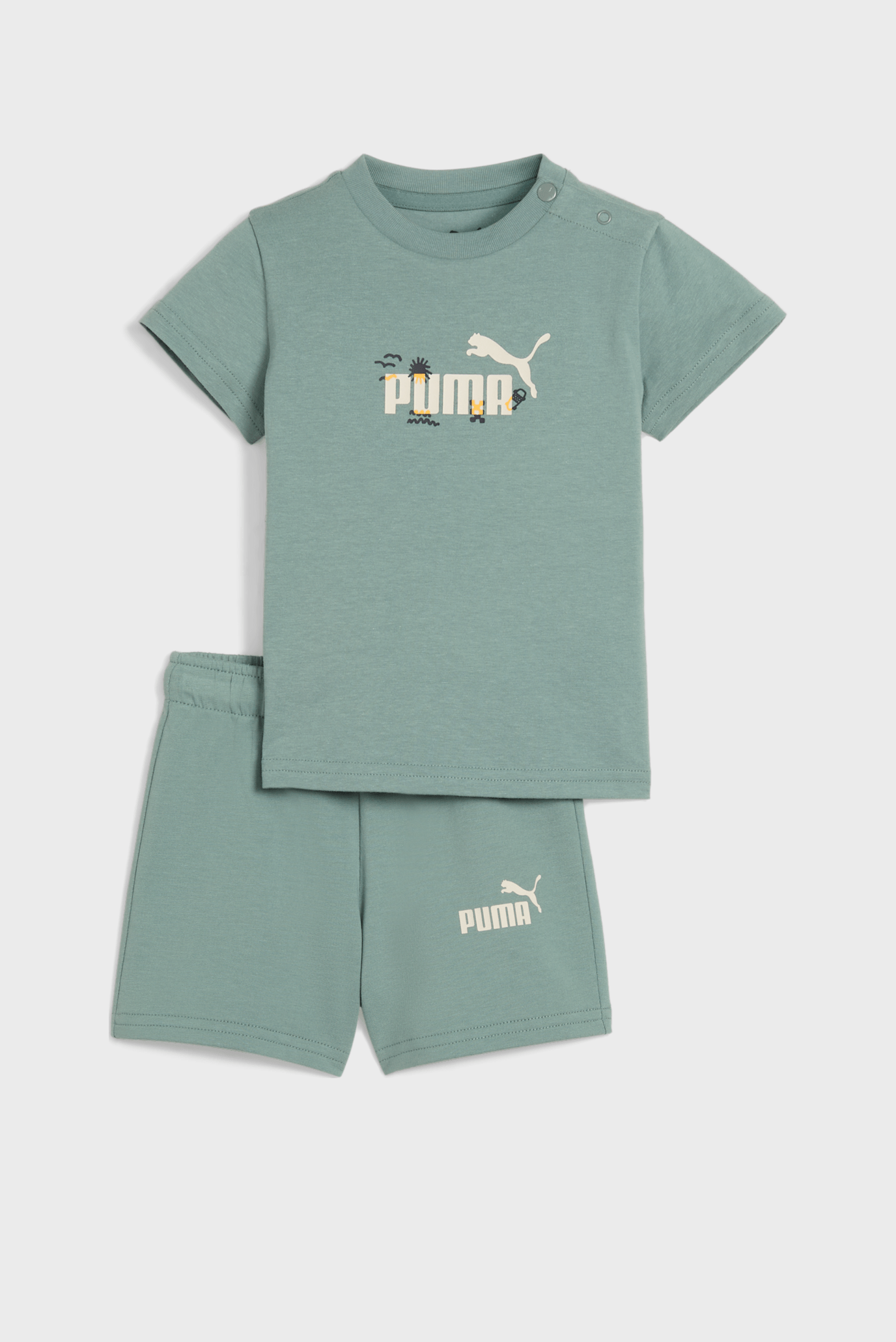 Детский мятный комплект одежды (футболка, шорты) Minicats Sandy Adventures Tee and Shorts Set Toddler 1