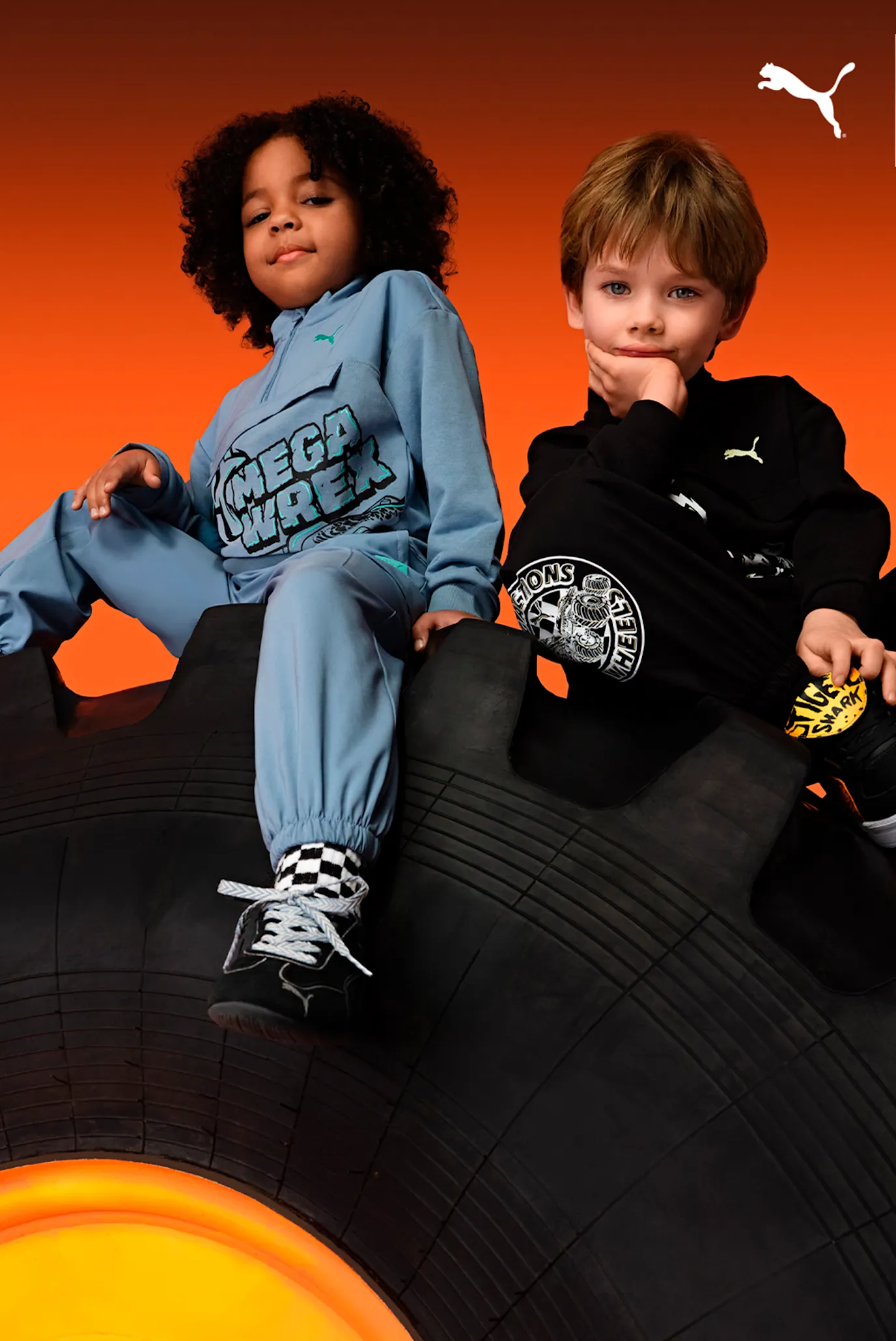 Детские черные замшевые кроссовки PUMA x HOT WHEELS™ MONSTER TRUCKS Speedcat Sneakers Kids 8