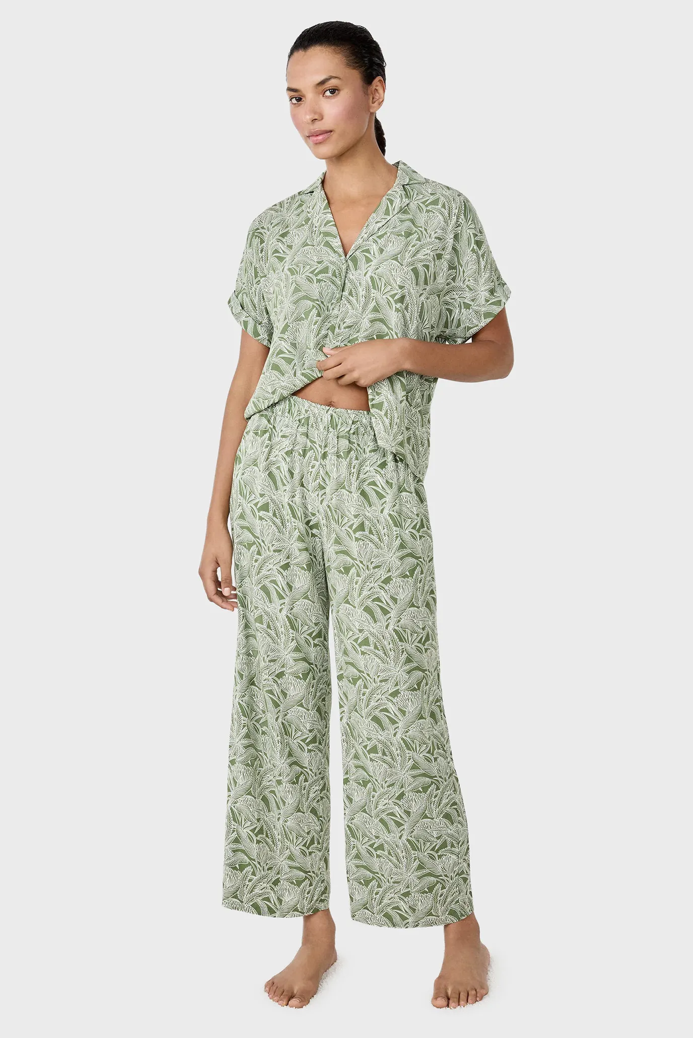 Женские мятные брюки с узором 7/8 THELMA 2