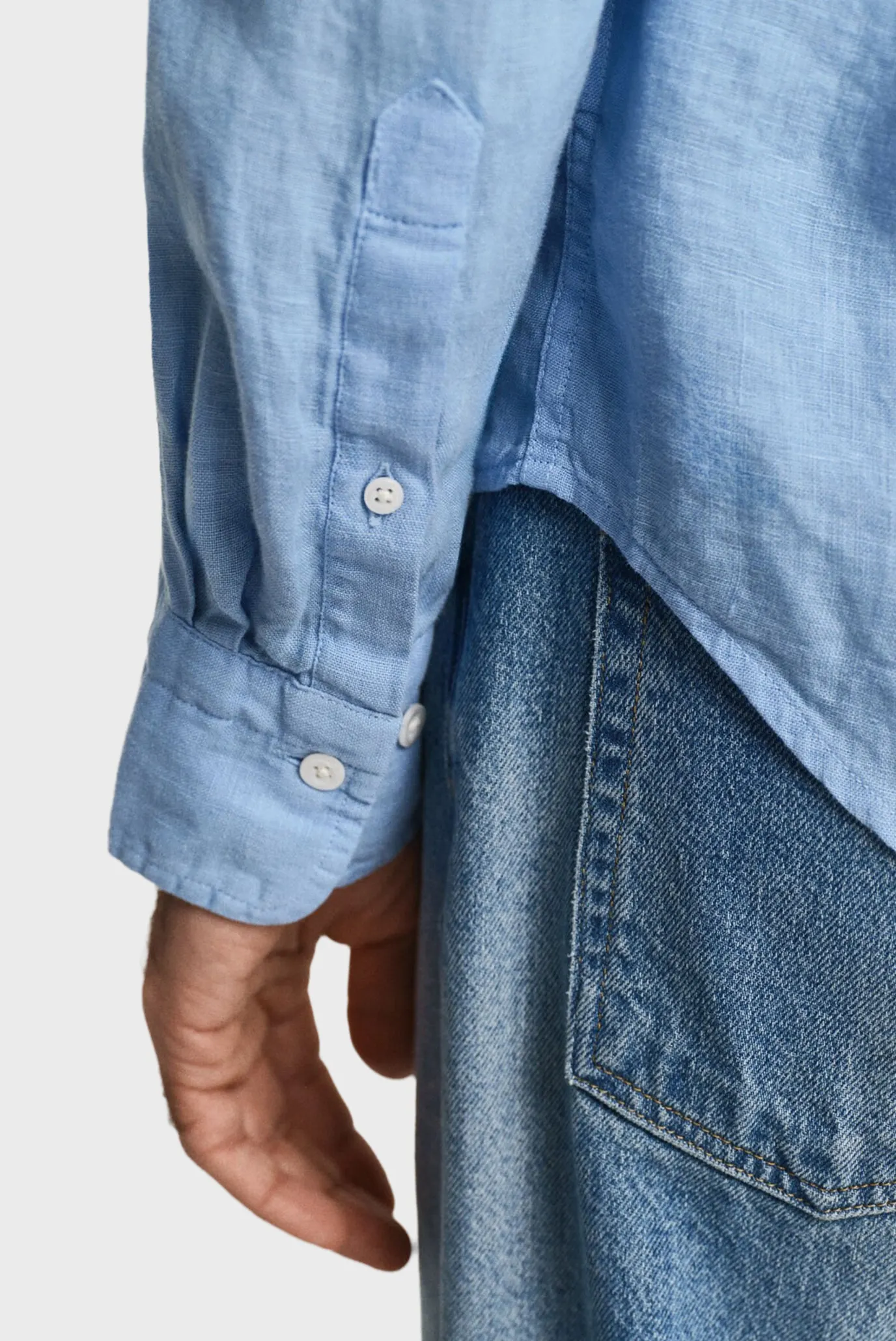 Мужская голубая льняная рубашка REG GMNT DYED LINEN 2