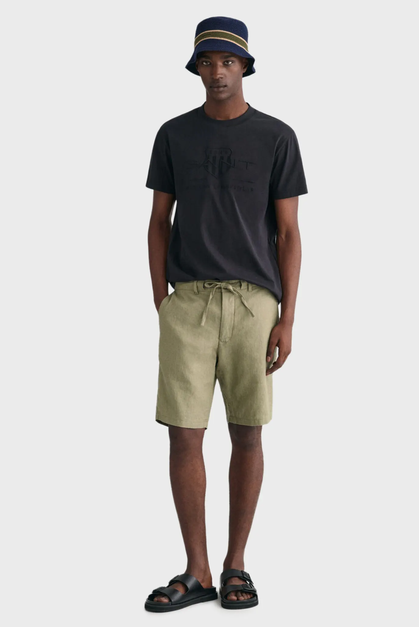 Чоловічі оливкові лляні шорти RELAXED LINEN DS 2