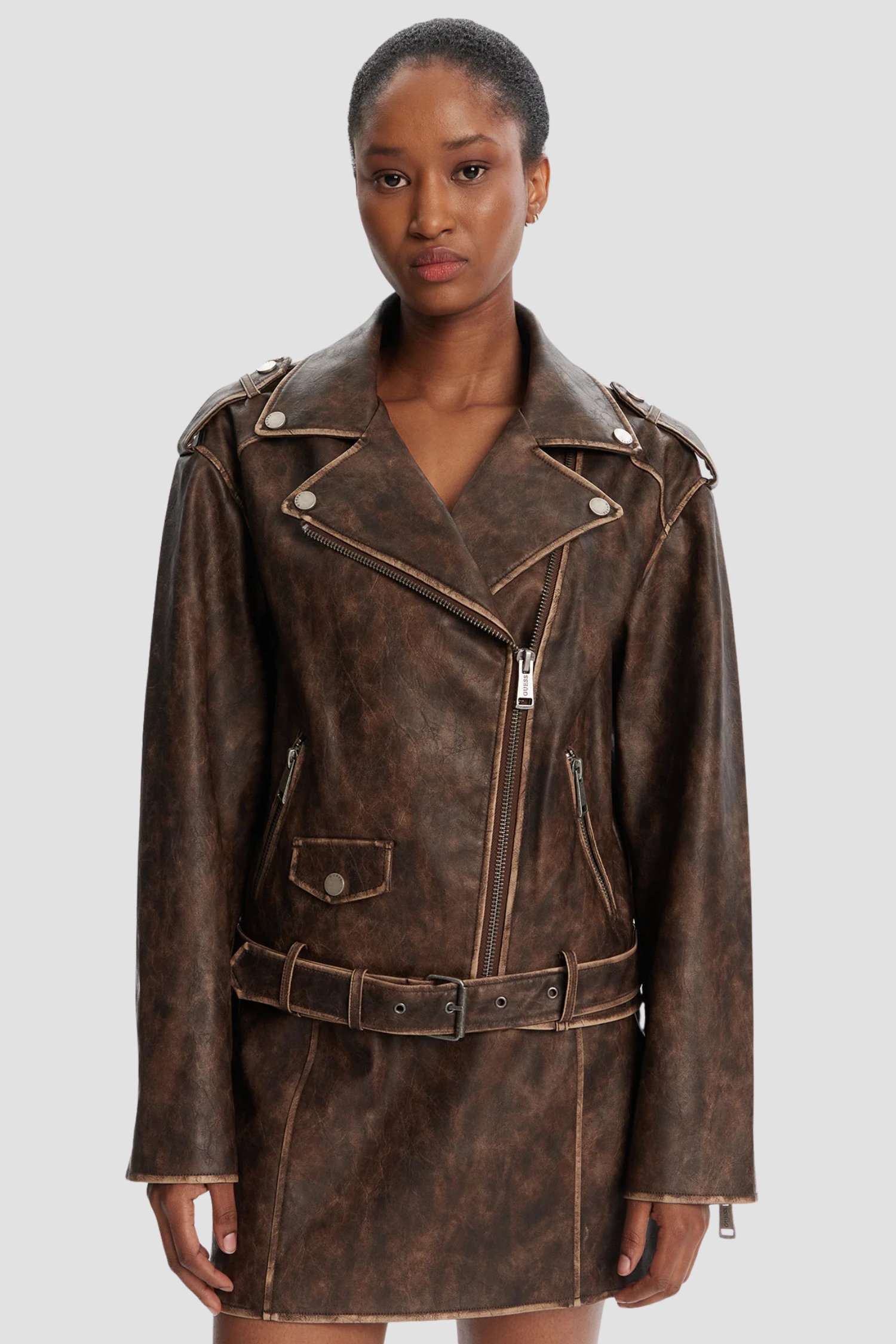 Женская коричневая косуха Коричневый S Guess W5YL04.WHDI0;F1GQ Женская коричневая косуха Коричневый S Guess W5YL04.WHDI0;F1GQ