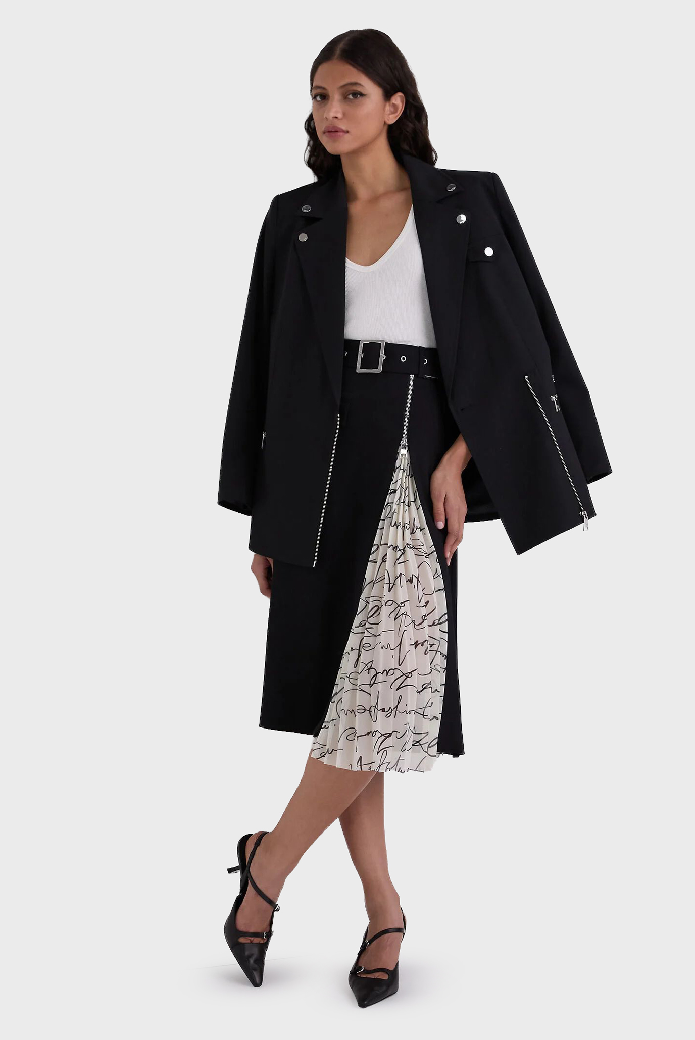 Женская черная юбка pleated panel Черный 44 Karl Lagerfeld A3W12017 Женская черная юбка pleated panel Черный 44 Karl Lagerfeld A3W12017