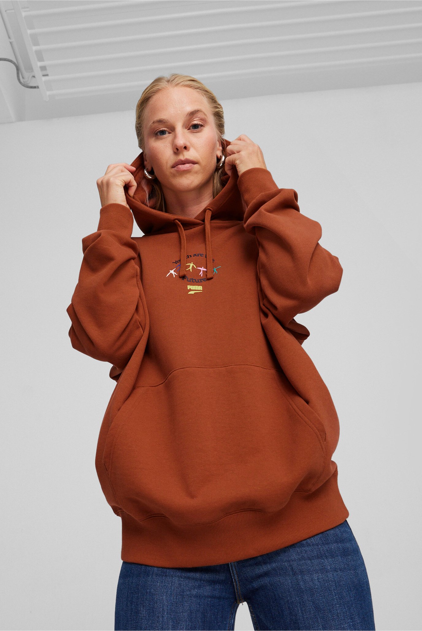 Жіноче коричневе худі DOWNTOWN Women's Graphic Hoodie 1