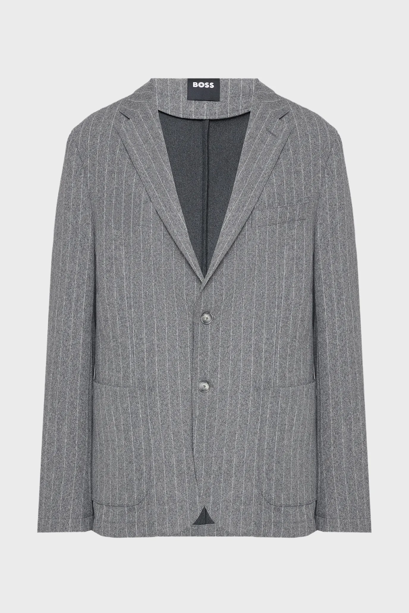 Мужской серый блейзер в полоску 5