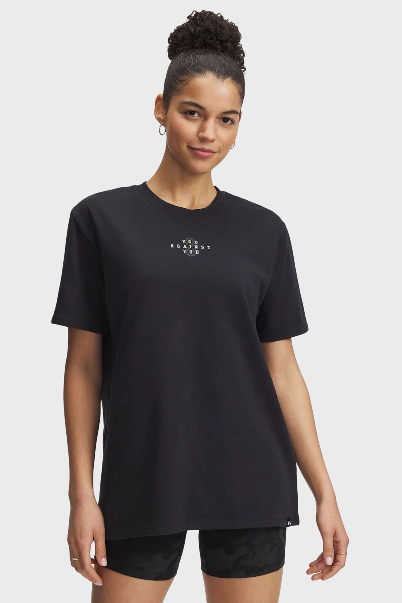 Женская черная футболка Pjt Rck Campus T Черный XL Under Armour 1389717-001 Женская черная футболка Pjt Rck Campus T Черный XL Under Armour 1389717-001