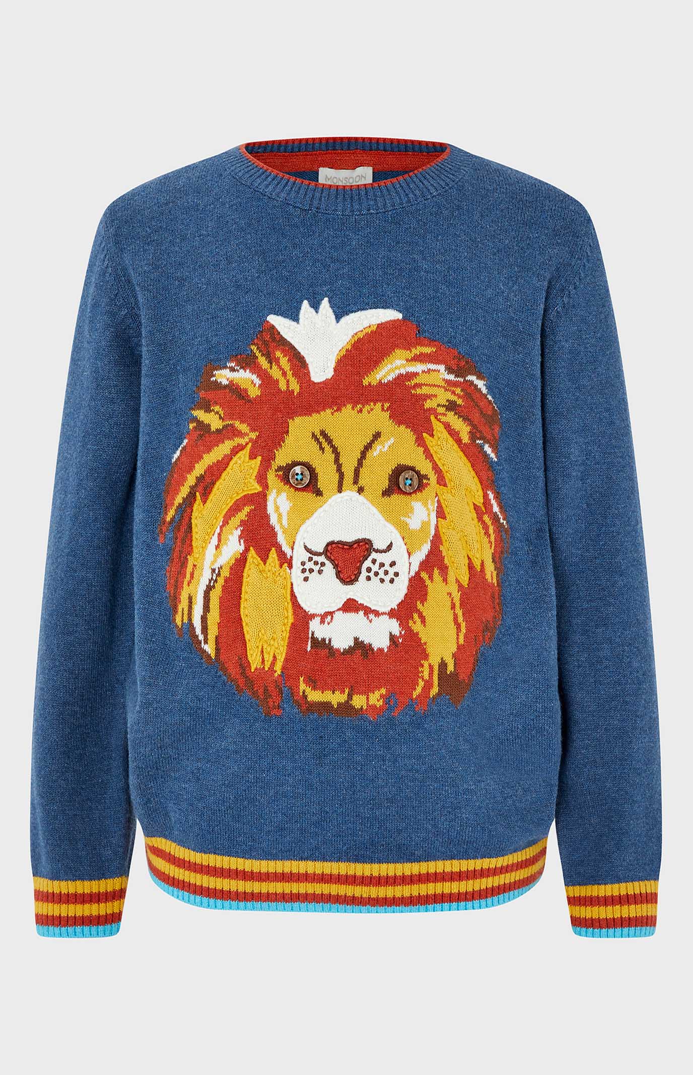 Детский голубой свитер LANDON LION KNITTED 1