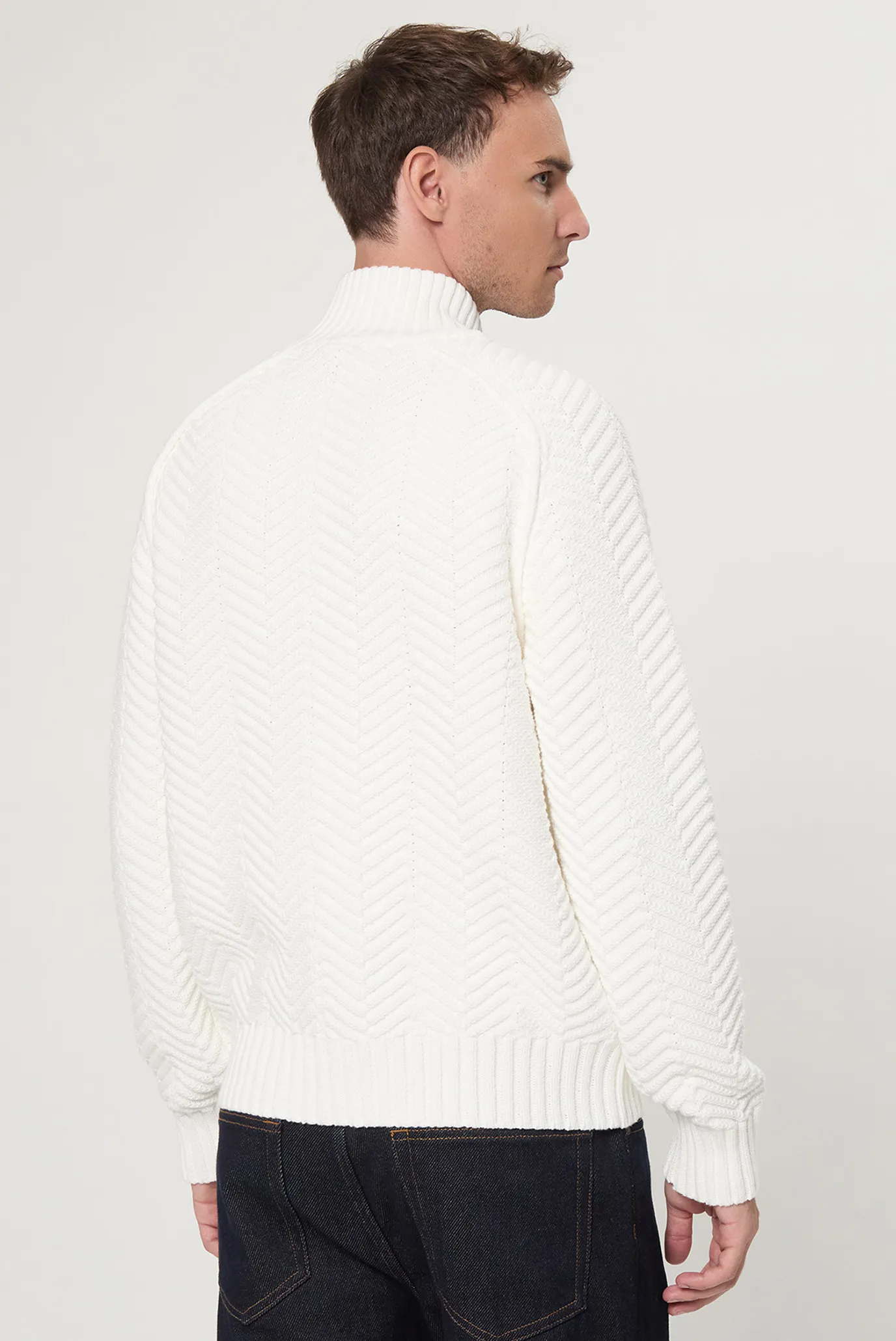 Мужской белый кардиган 3