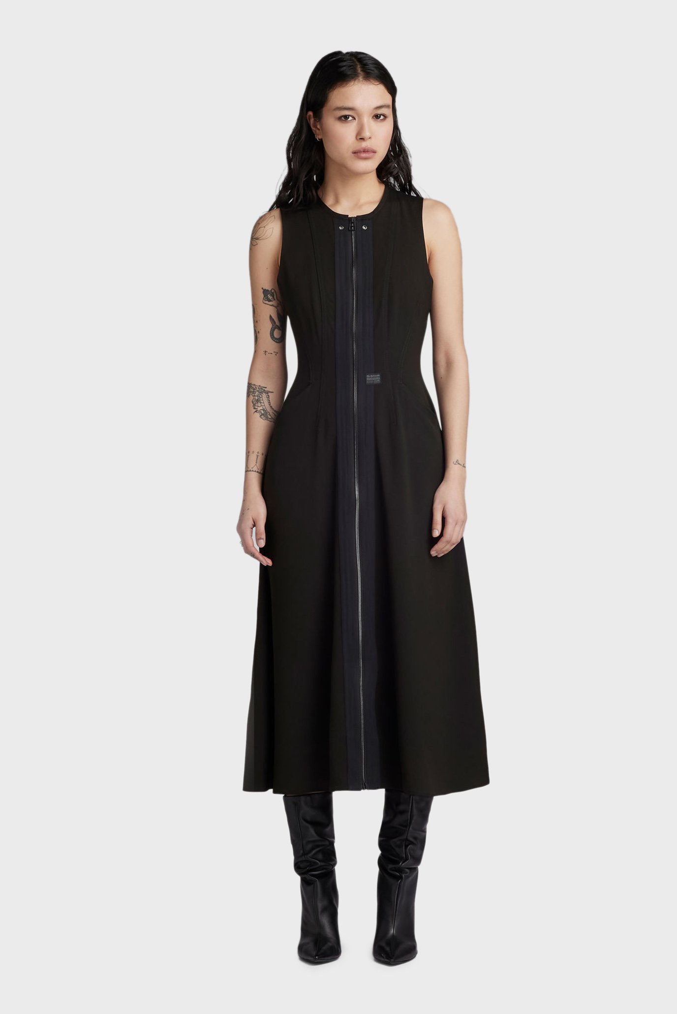 Женское черное платье Corset flare 1