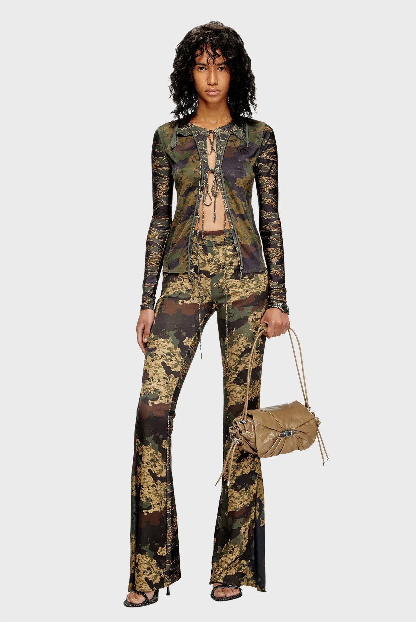 Женская бежевая кожаная сумка SCRUNCH-D 2