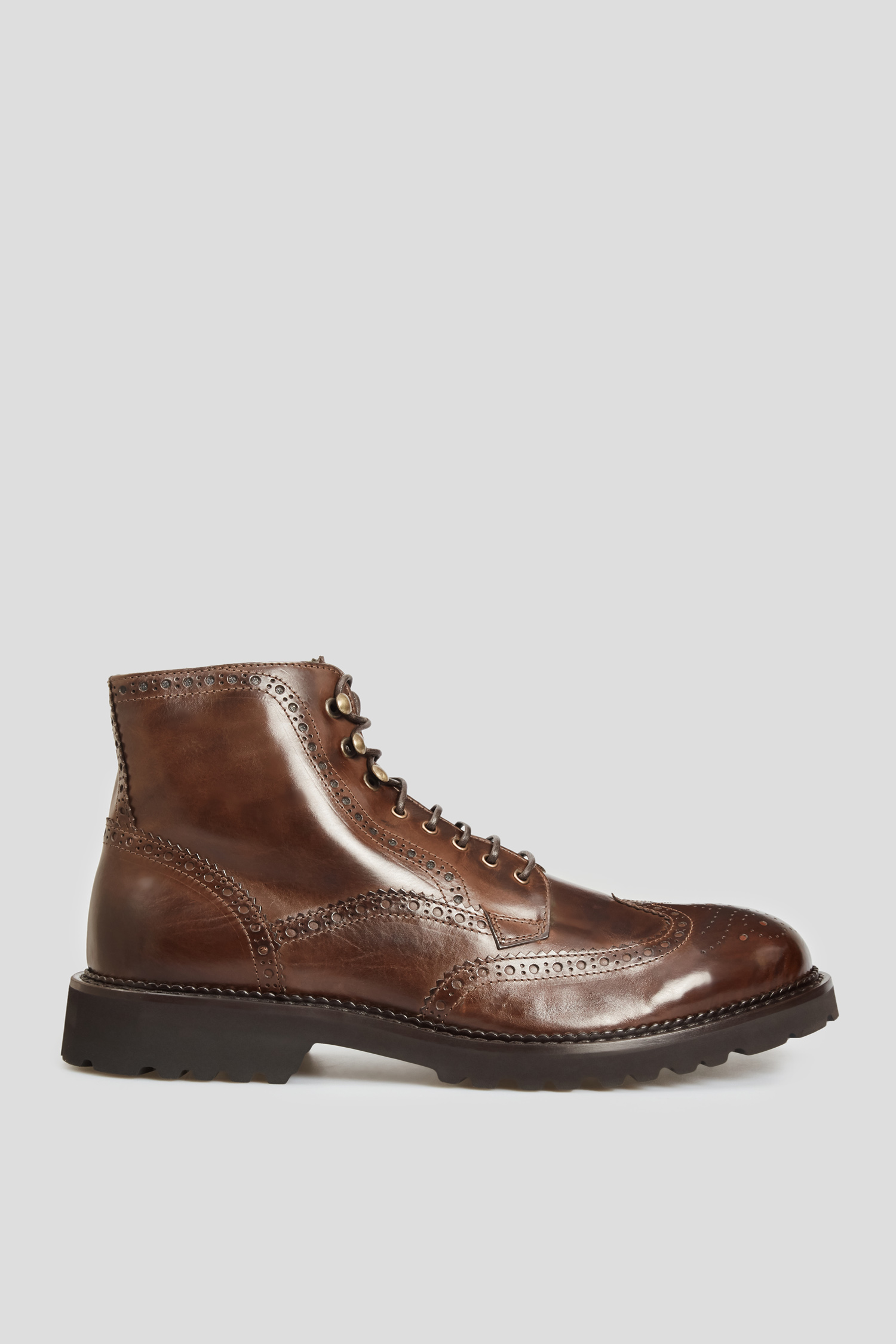 Мужские коричневые кожаные ботинки 1
