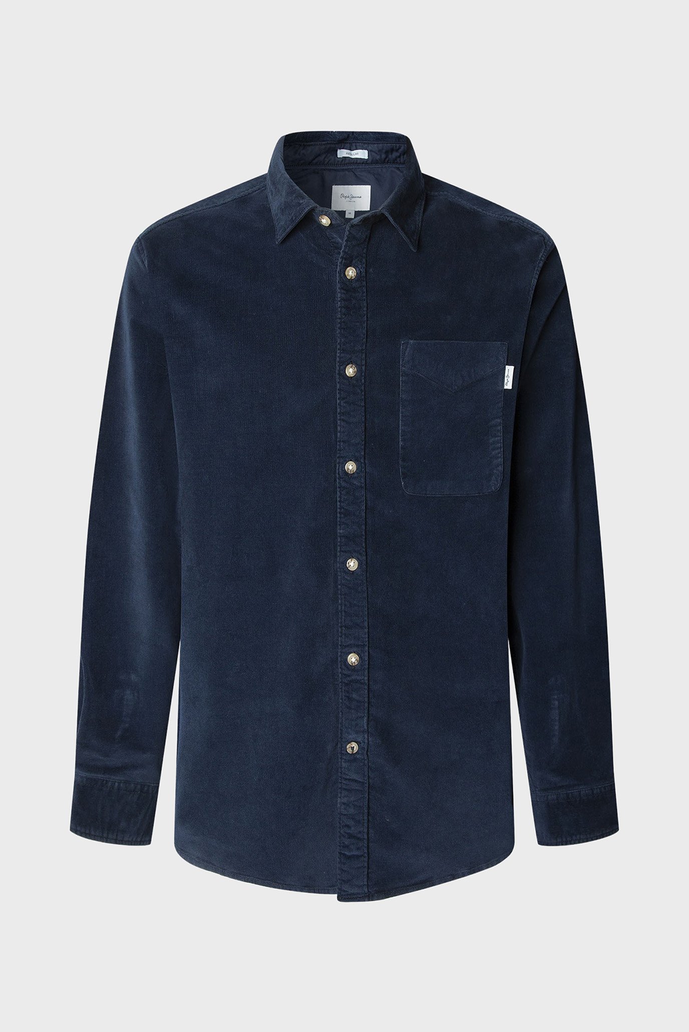 Мужская темно-синяя вельветовая рубашка CLAYTON Синий L Pepe Jeans PM3090844 Мужская темно-синяя вельветовая рубашка CLAYTON Синий L Pepe Jeans PM3090844