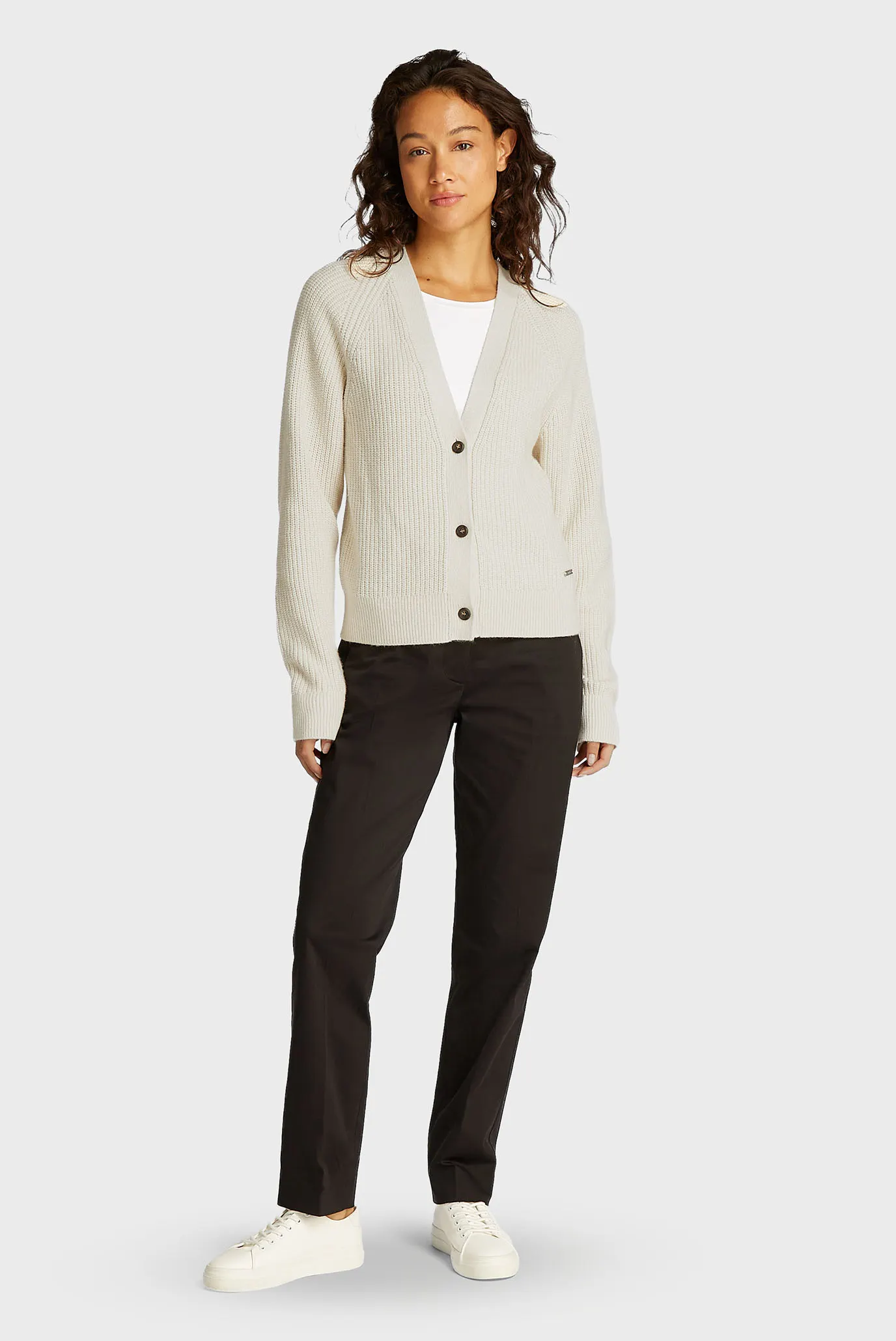 Женский белый кардиган MOULINE RIB RELAXED CARDI 2